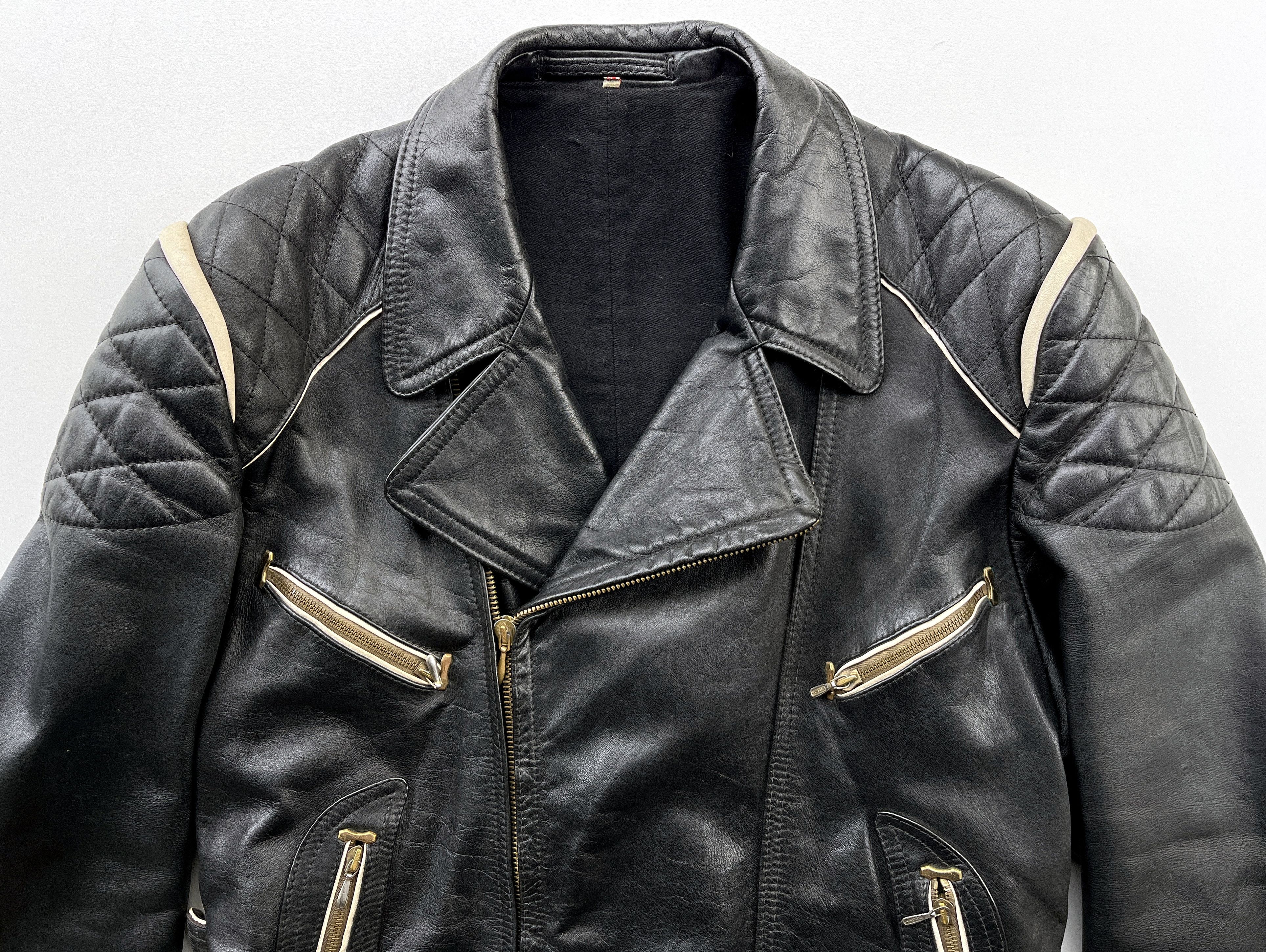 Vintage German Motorcycle Leather Jacket 1960's Size US L / EU 52-54 / 3 - 4 Thumbnail