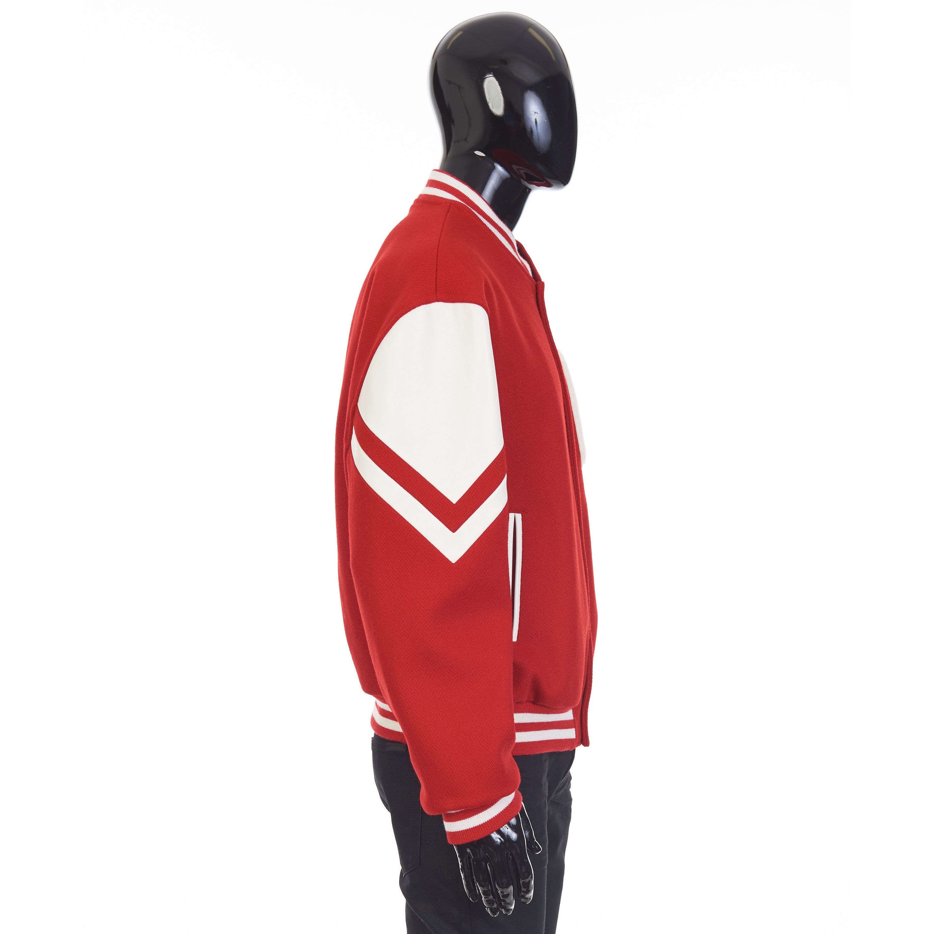 Celine Jackson Teddy Jacket - Red Textured Wool, 'C' Patch Size US M / EU 48-50 / 2 - 7 Thumbnail