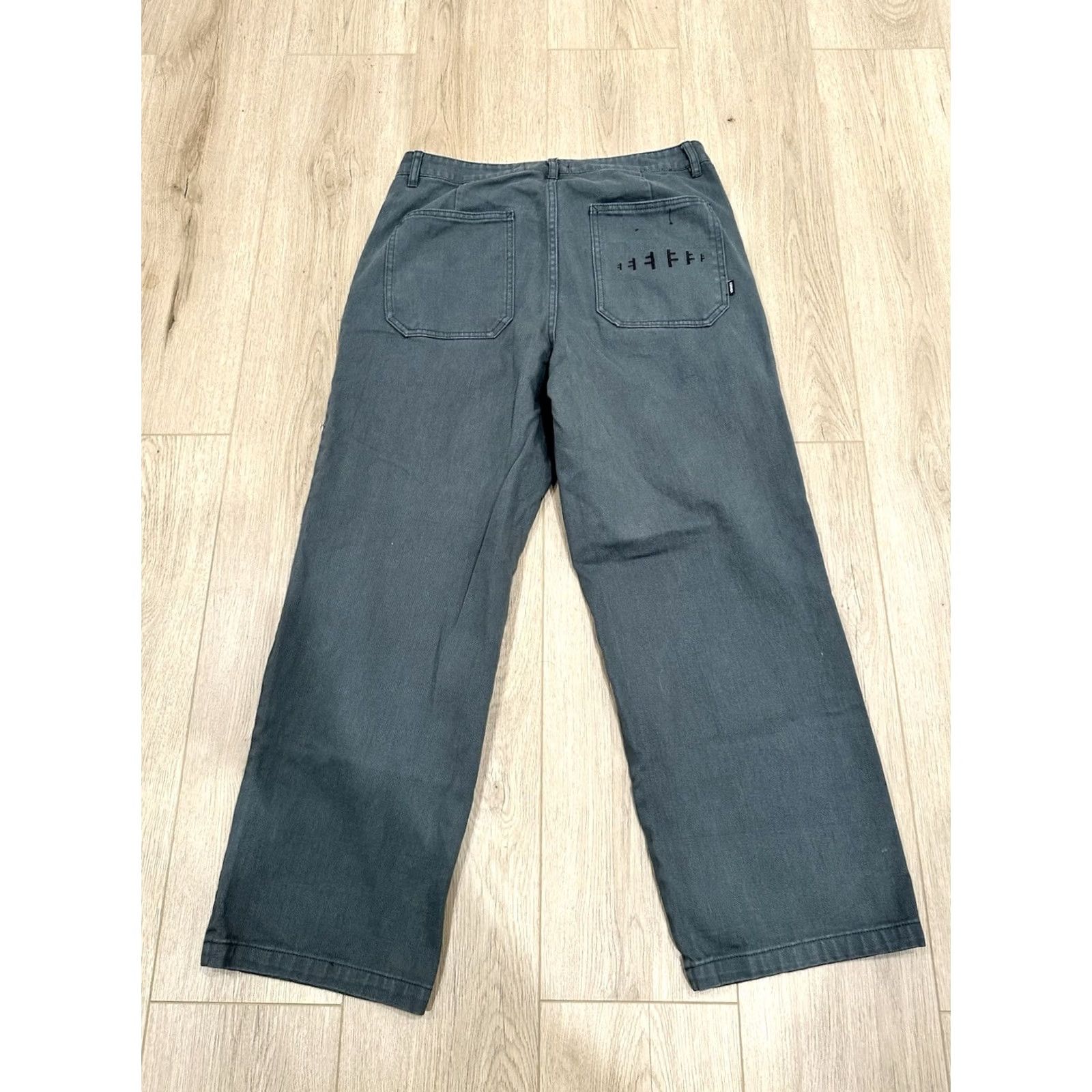 Vintage Former Dave Pants Mens 33 Green Embroidered Relaxed Wide-Leg Skater Pants Size US 33 - 6 Thumbnail