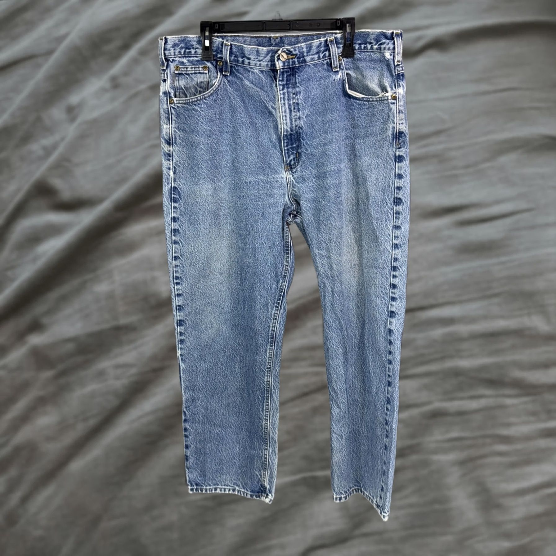 Carhartt Carhartt Jeans Mens 40x30 Blue Denim Relaxed Fit Carpenter Workwear Distressed Size US 40 / EU 56 - 1 Thumbnail