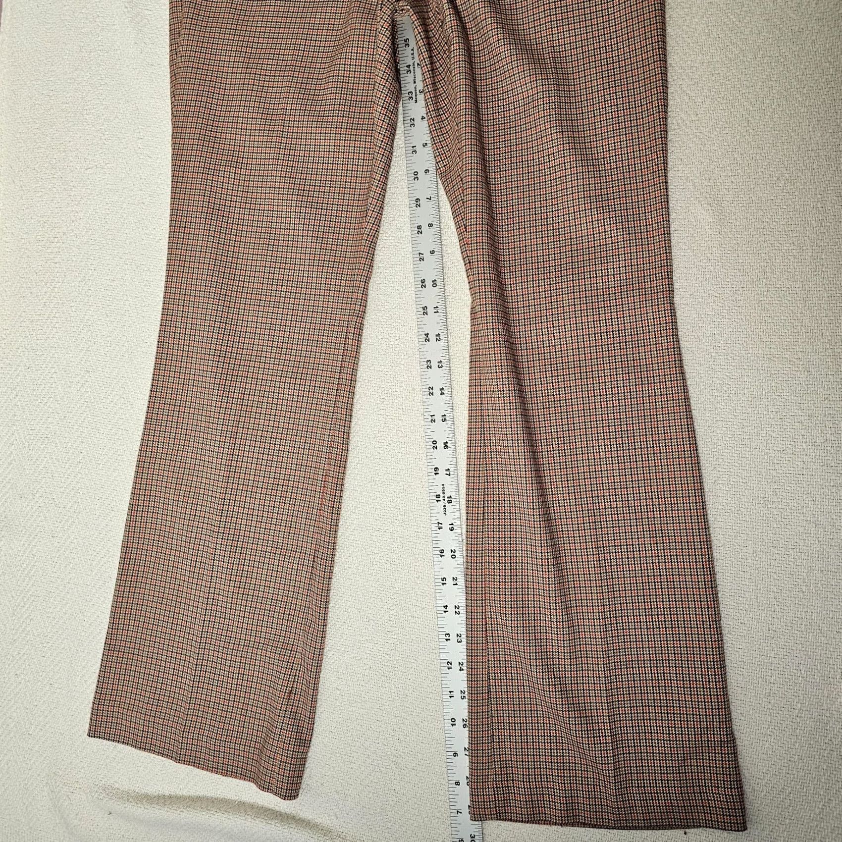 Vince Camuto Vince Camuto Dress Pants Women Houndstooth High Waist Straight Leg Beige Size 12 Regular Inseam 29 Beige Size 34" / US 12 / IT 48 - 6 Thumbnail