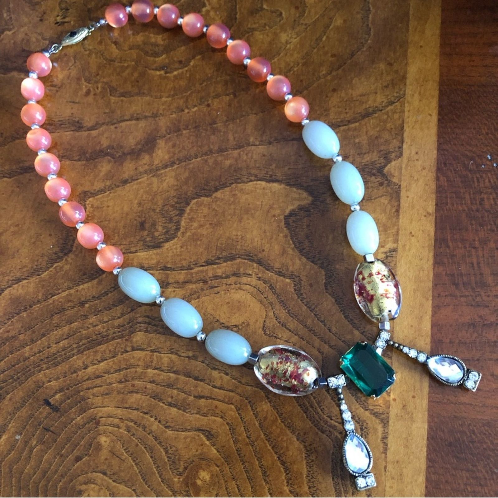 Handmade Handcrafted repurpose recycled salvaged bead necklace Size ONE SIZE - 7 Thumbnail