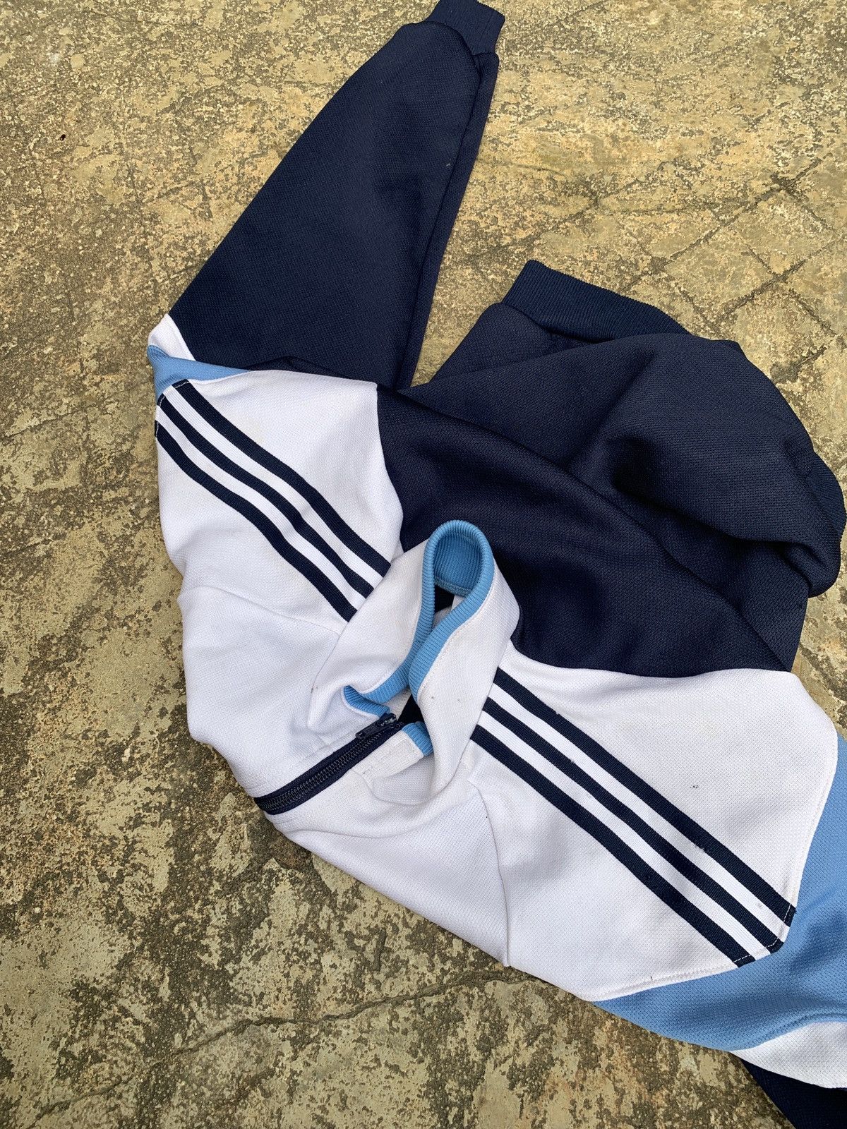 Adidas × Descente × Vintage 1990s Adidas Descente Trashed 3 Stripes Track Jacket Size S / US 4 / IT 40 - 12 Thumbnail