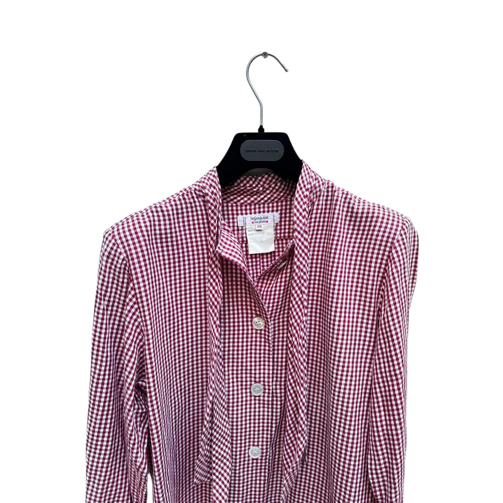 Yves Saint Laurent Vintage 1980s Red Checkered Shirt Size S / US 4 / IT 40 - 3 Thumbnail