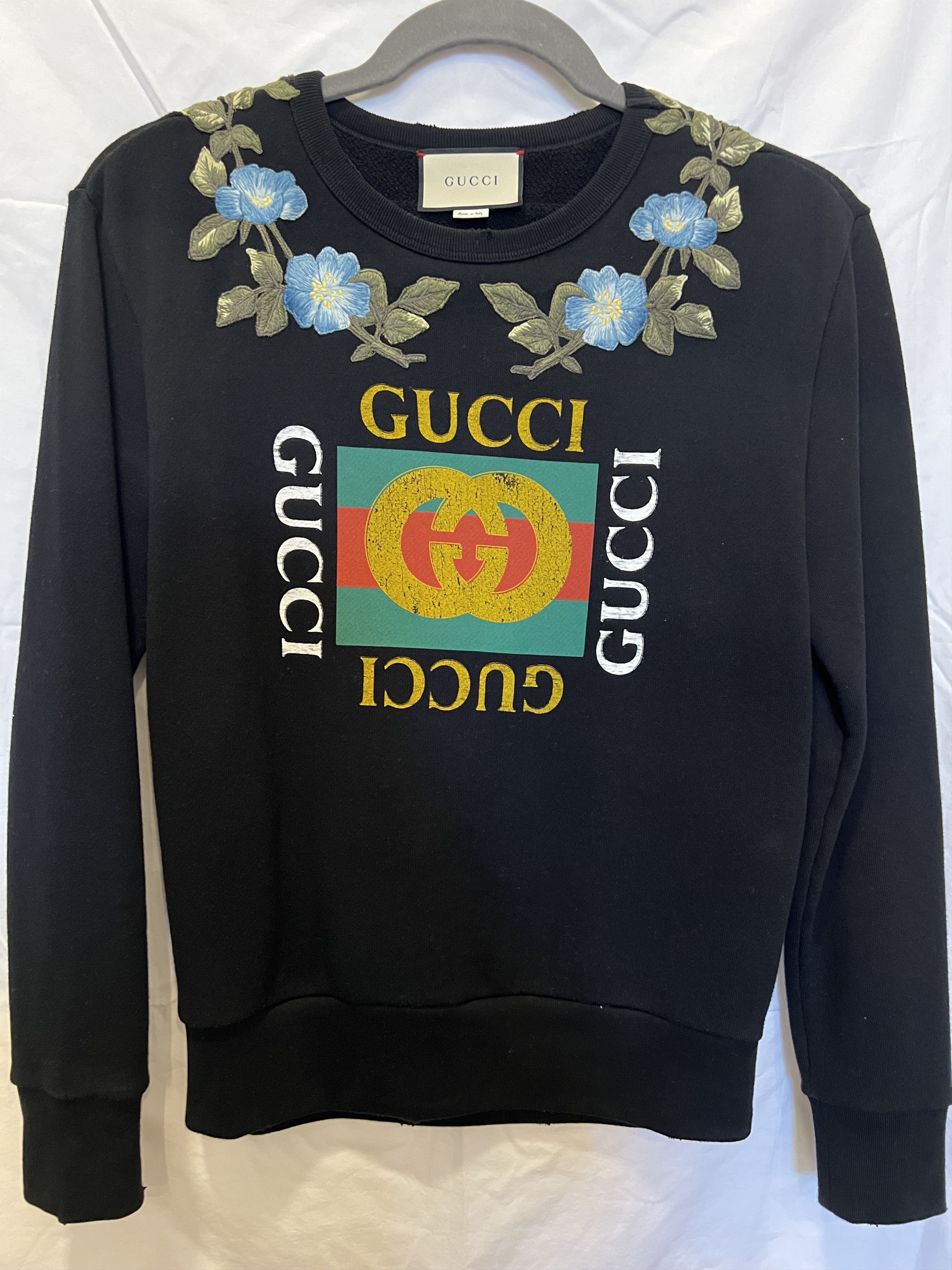 Gucci Embellished Printed Loopback Cotton-Jersey Sweatshirt Size US XS / EU 42 / 0 - 1 Thumbnail