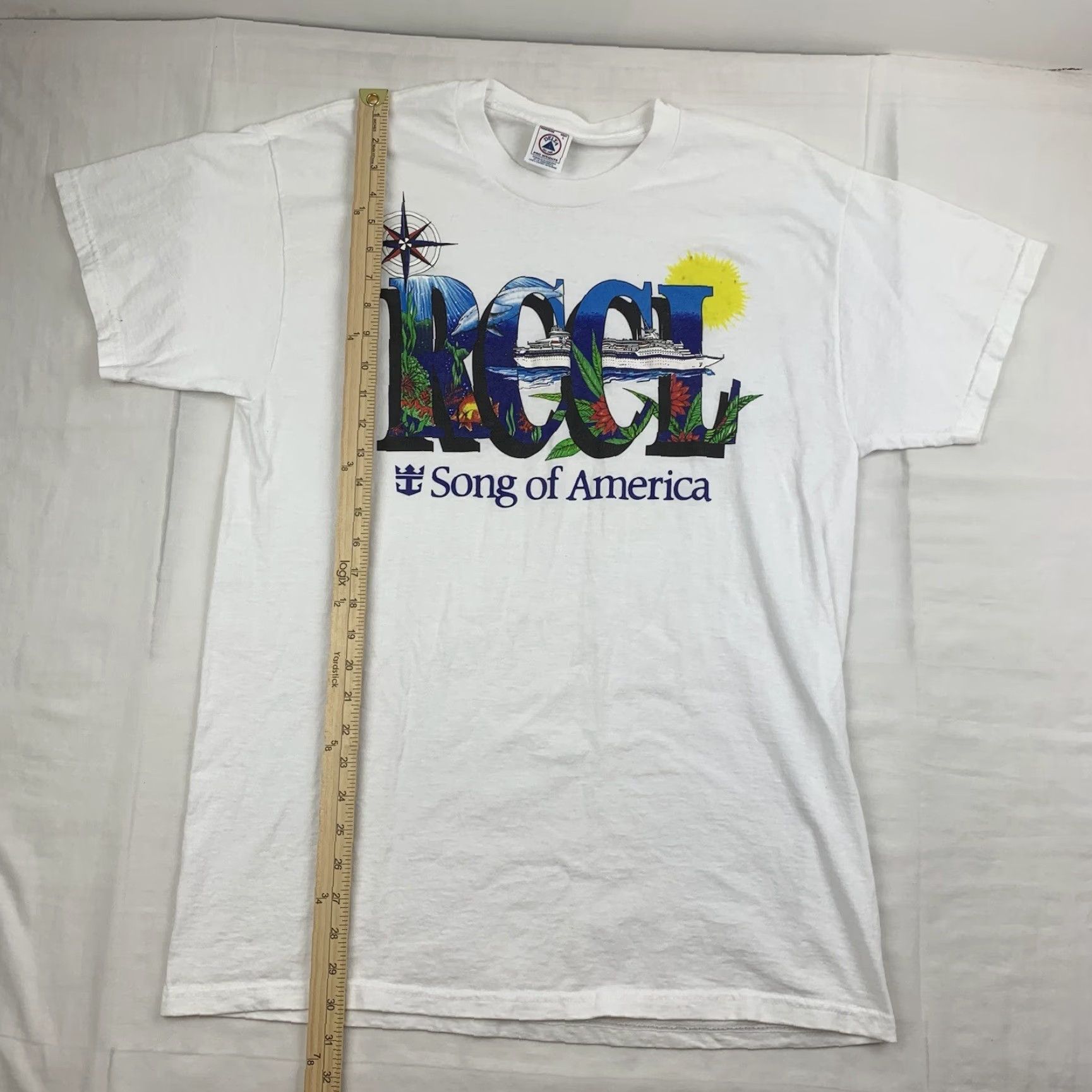 Delta VINTAGE Royal Caribbean Shirt | Delta | T-Shirt | Adult Large | White | 90s | Tropical | Crew Neck | Short Sleeve | Men Size US L / EU 52-54 / 3 - 4 Thumbnail