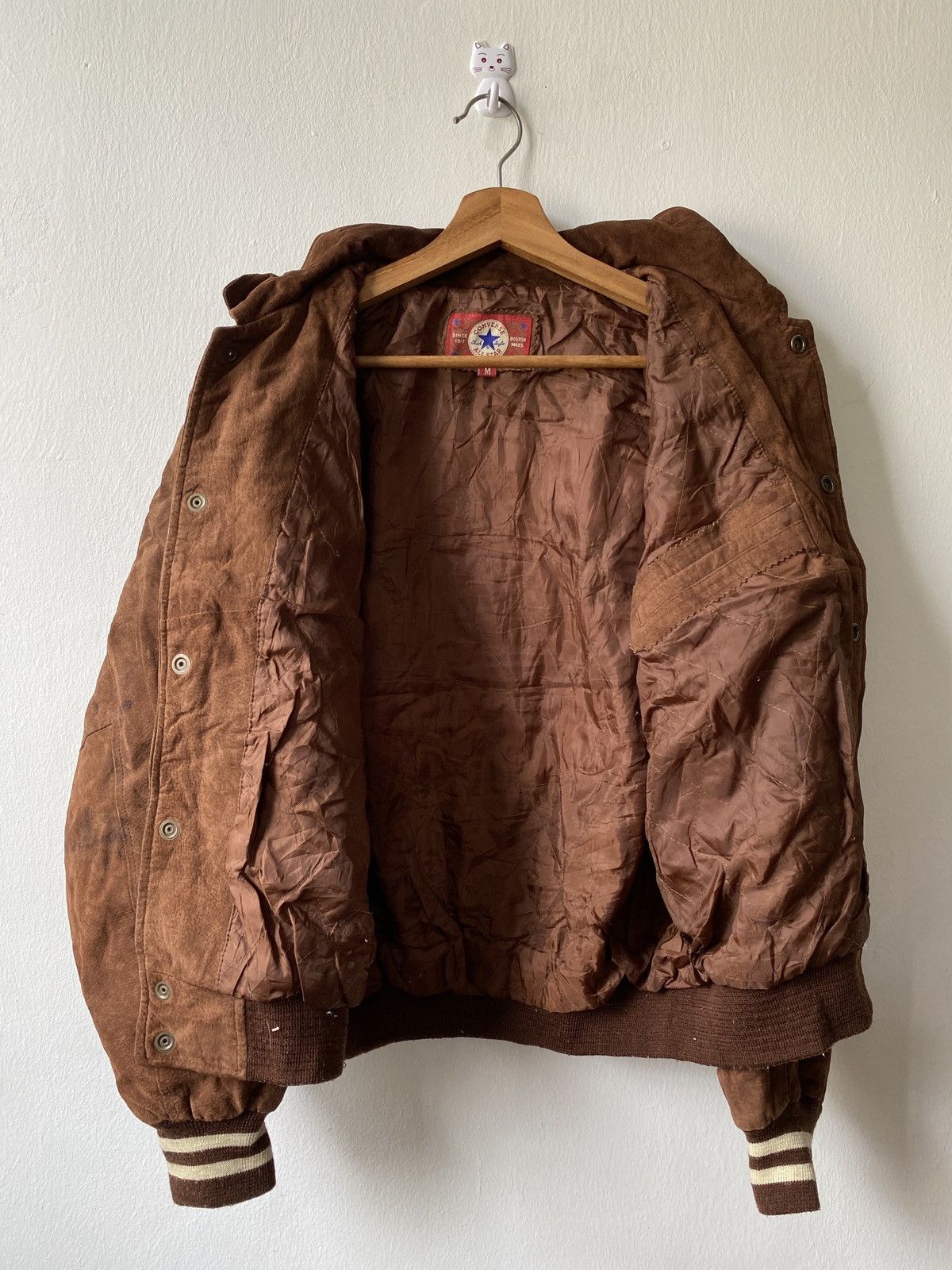 Converse × Vintage Vintage 90s Converse Suede Leather Varsity Jacket Size US M / EU 48-50 / 2 - 9 Thumbnail