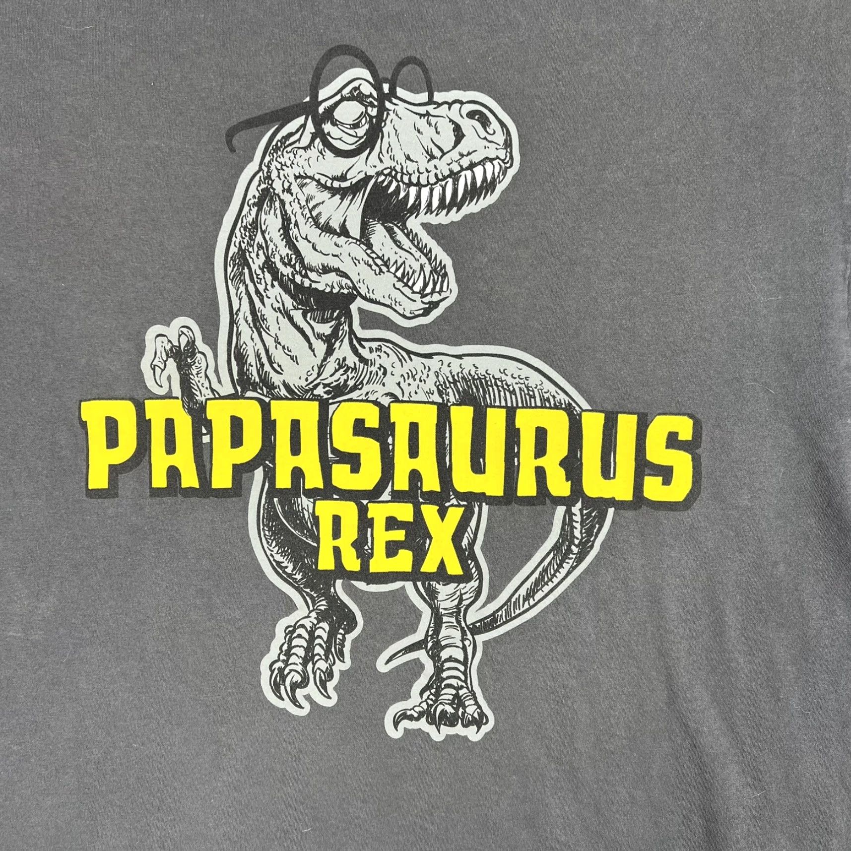 Vintage Papasaurus Rex Mens T-Shirt XL Charcoal Gray Logo Graphic Tee Regular Fit Adult Size XL Men Size US XL / EU 56 / 4 - 4 Thumbnail