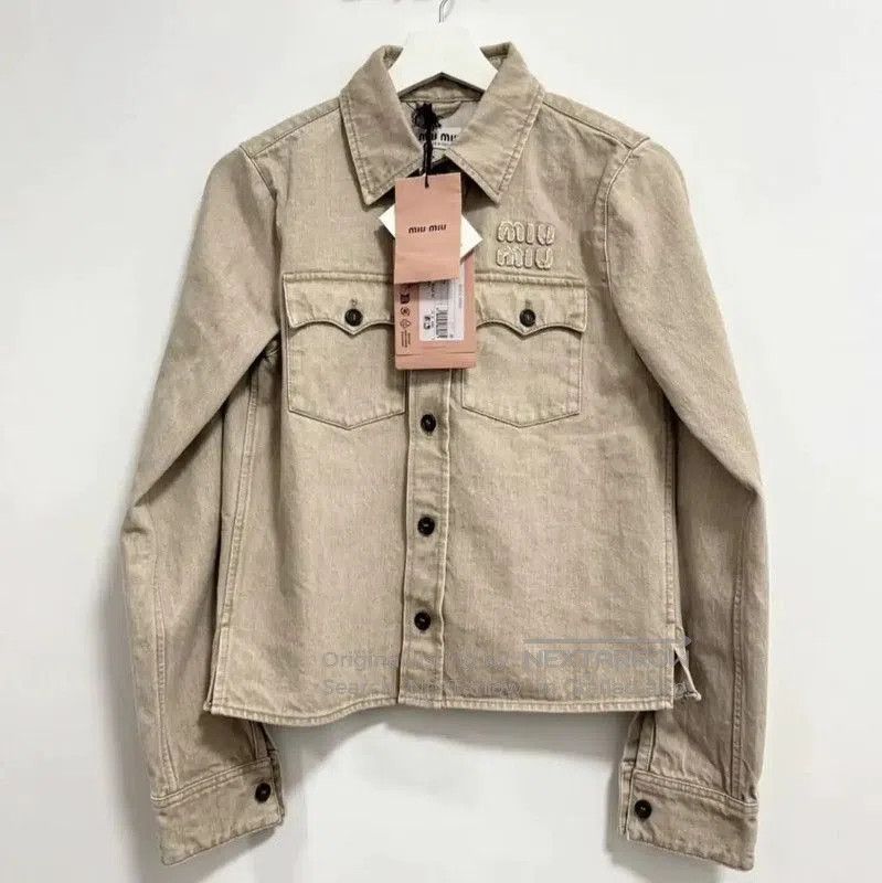 Miu Miu Khaki Denim Women's Jacket .