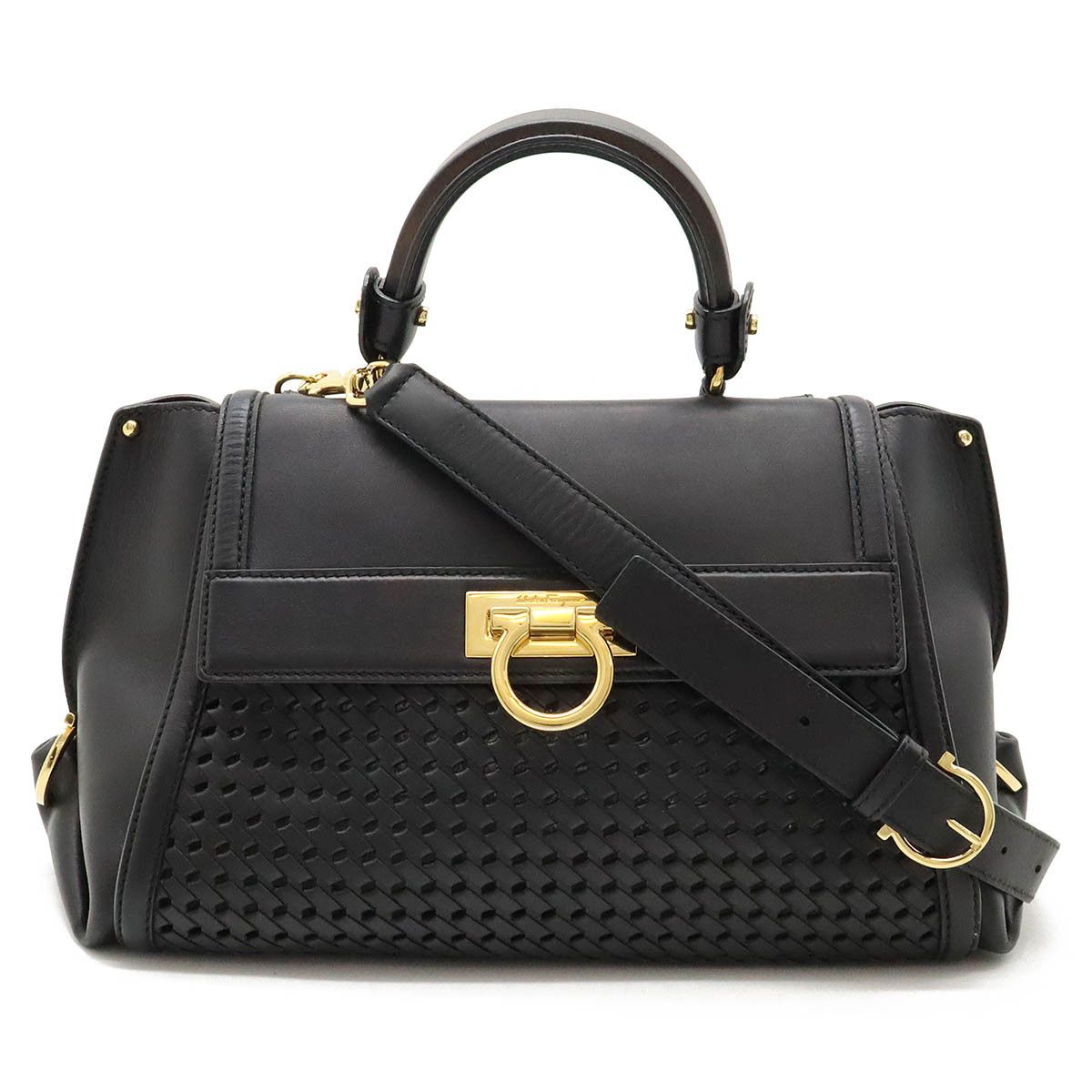 Salvatore Ferragamo Salvatore Ferragamo Salvatore Ferragamo Leather Sofia Gancini Handbag 2WAY Shoulder Bag Leather Handbag DH-21 F767 in Very Good Condition Size ONE SIZE - 1 Thumbnail