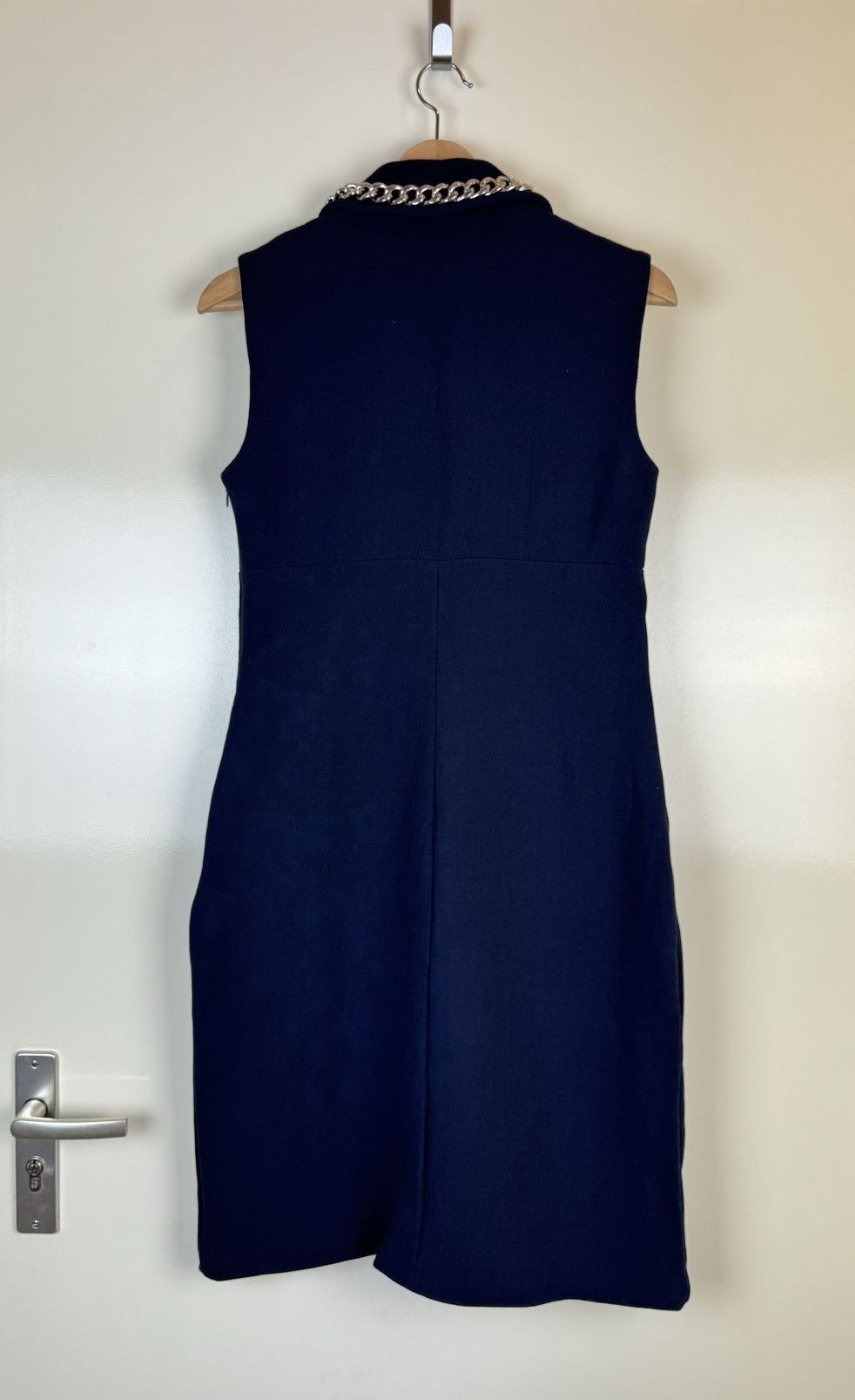 Prada Prada Wool blue midi dress gown evening casual chain collar Size M / US 6-8 / IT 42-44 - 15 Thumbnail