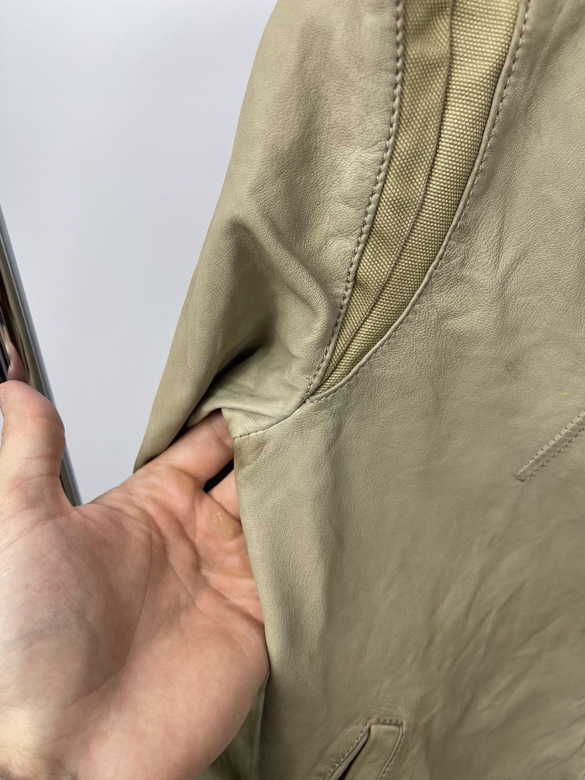 Prada Vintage Prada Y2K Leather Button Beige Jacket Size 42 RIRI Size M / US 6-8 / IT 42-44 - 6 Thumbnail