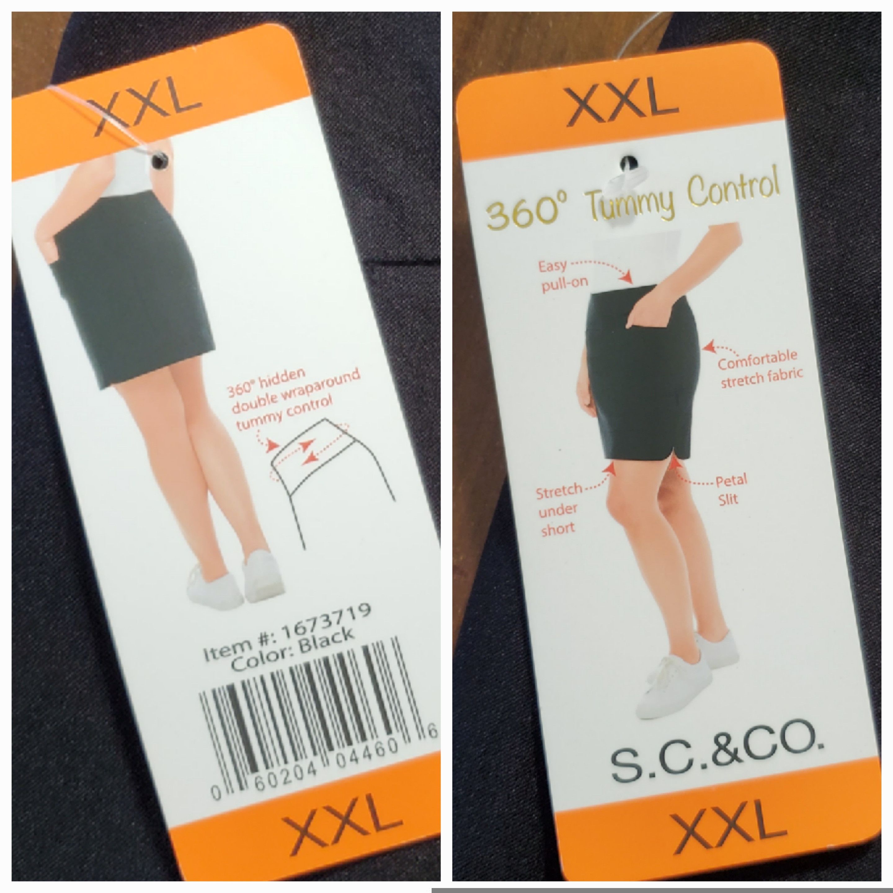 Other S.C.&Co. Size XXL Skort Black Stretchy Skirt Shorts Pockets Size 42" / US 20 - 9 Thumbnail