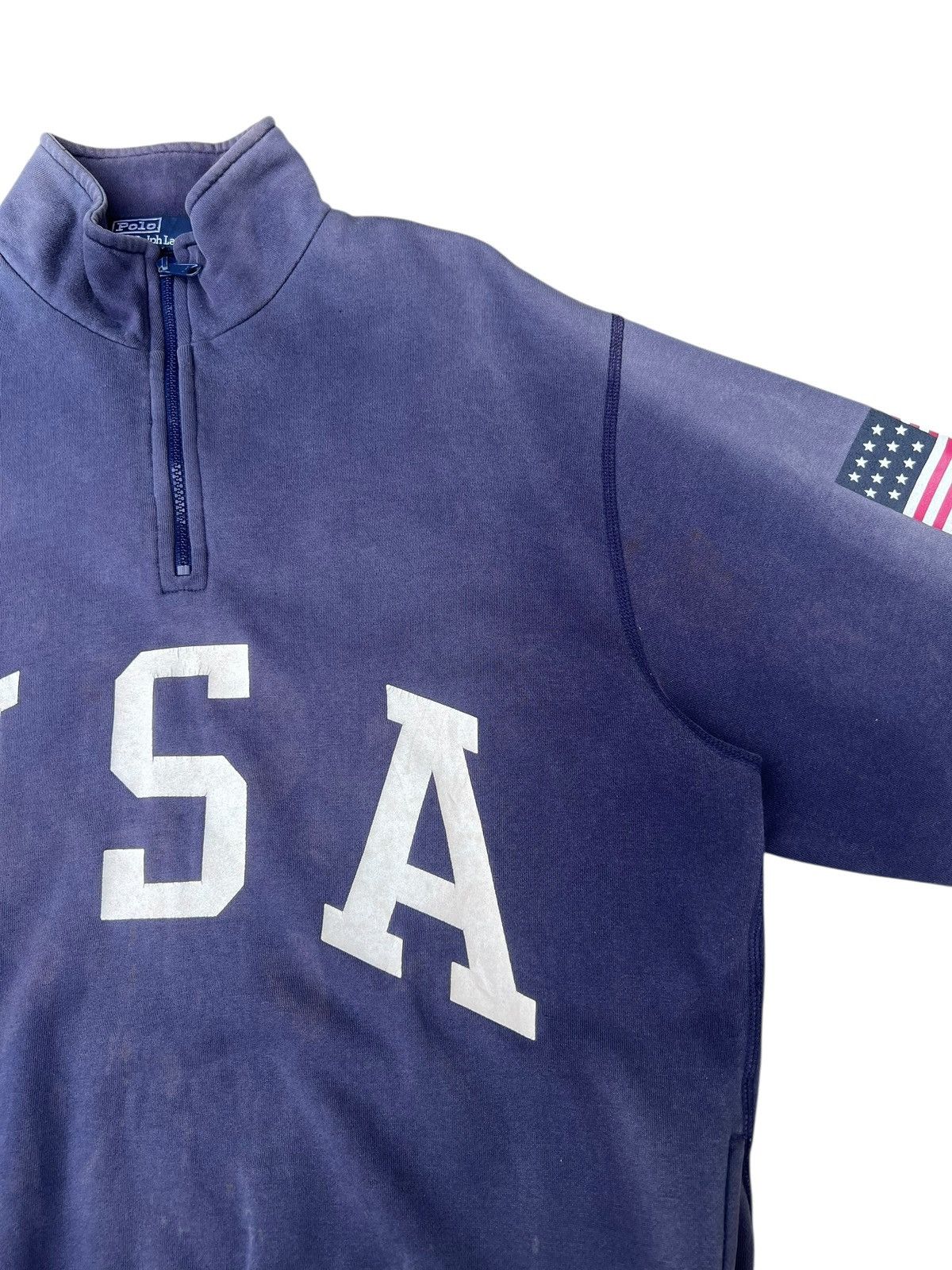Polo Ralph Lauren Trashed 90s Polo Ralph Lauren Sun Faded Pull Over Sweatshirt Size US L / EU 52-54 / 3 - 11 Thumbnail