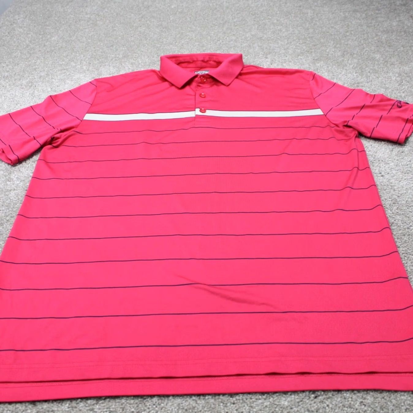 Callaway Callaway Polo Shirt Mens Large Pink/Blue Opti-Dri Short Sleeve Golf Pullover Shirt Size US L / EU 52-54 / 3 - 2 Thumbnail