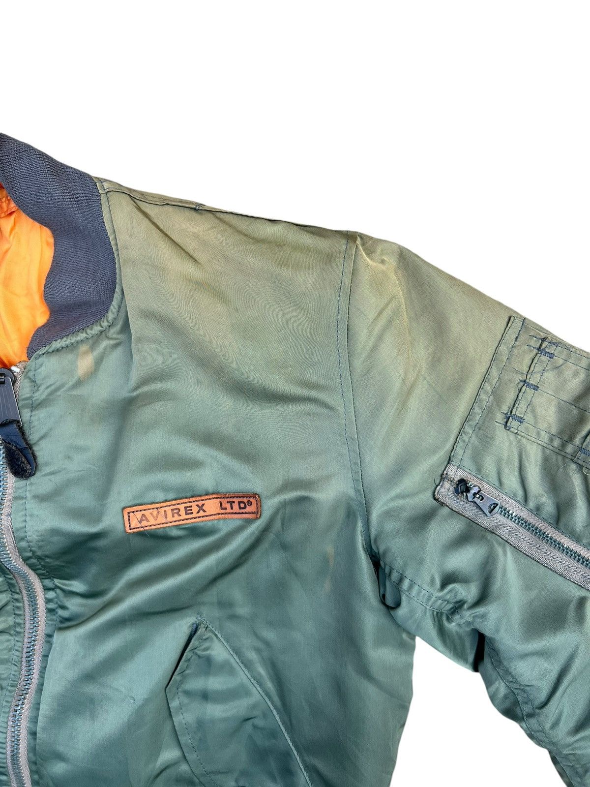 Avirex Vintage Avirex Sun Faded Olive Green MA-1 USAF Flight Jacket Size US S / EU 44-46 / 1 - 10 Thumbnail