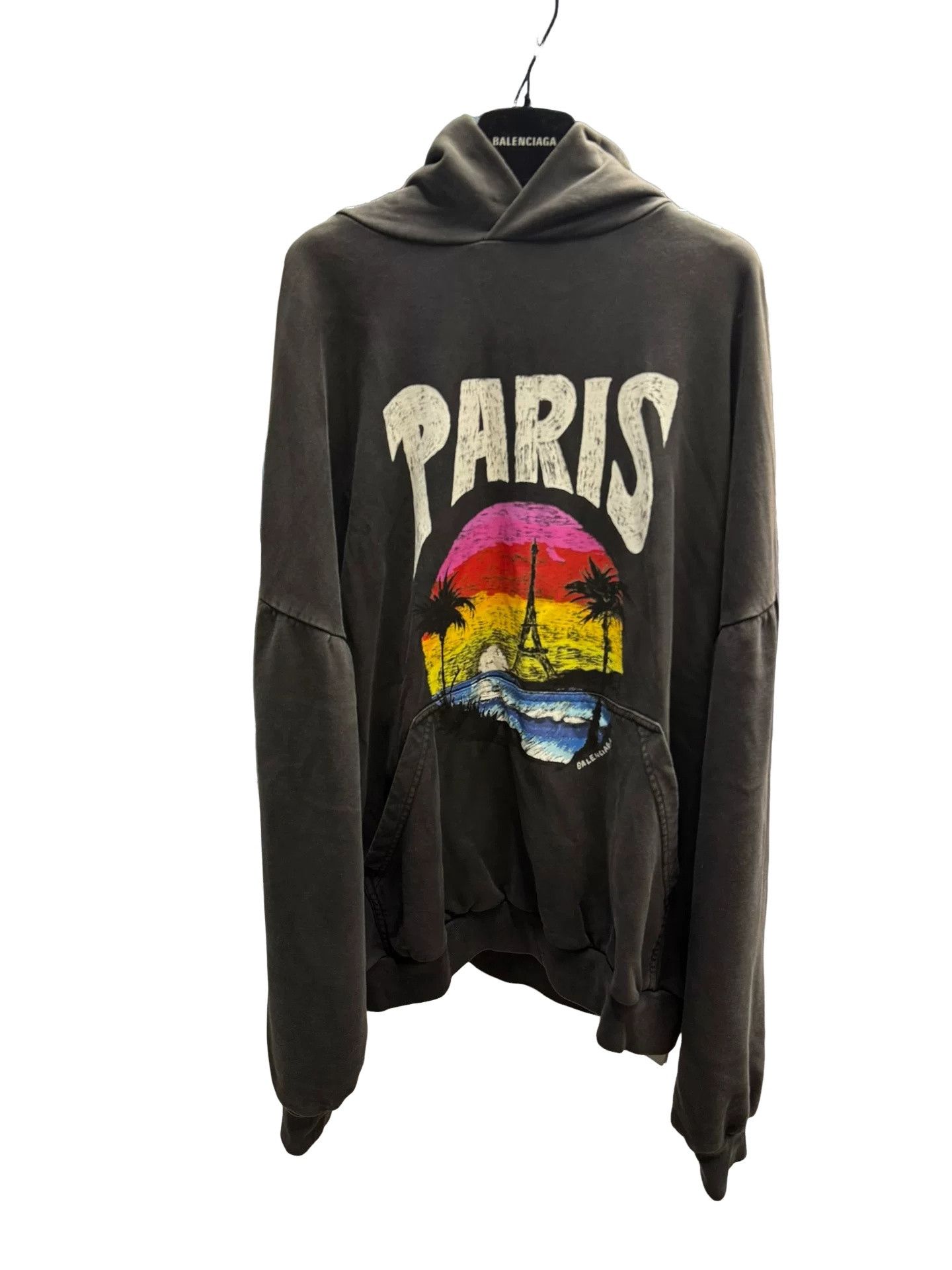 Balenciaga Balenciaga Paris Tower Print Hoodie Size M Size US M / EU 48-50 / 2 - 1 Thumbnail