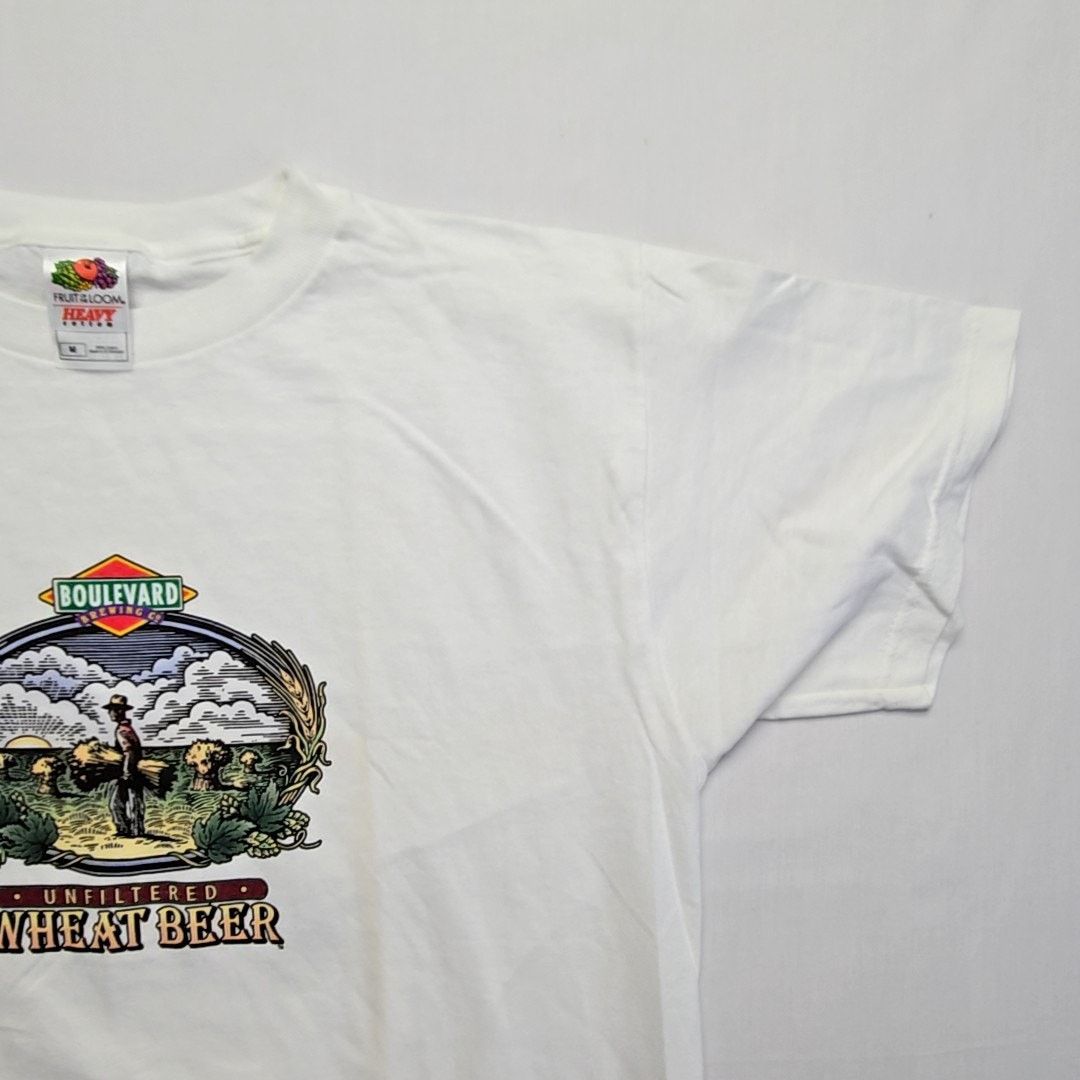 Vintage Vintage Boulevard Brewing Co Wheat Beer Graphic M White Tee Size US M / EU 48-50 / 2 - 4 Thumbnail