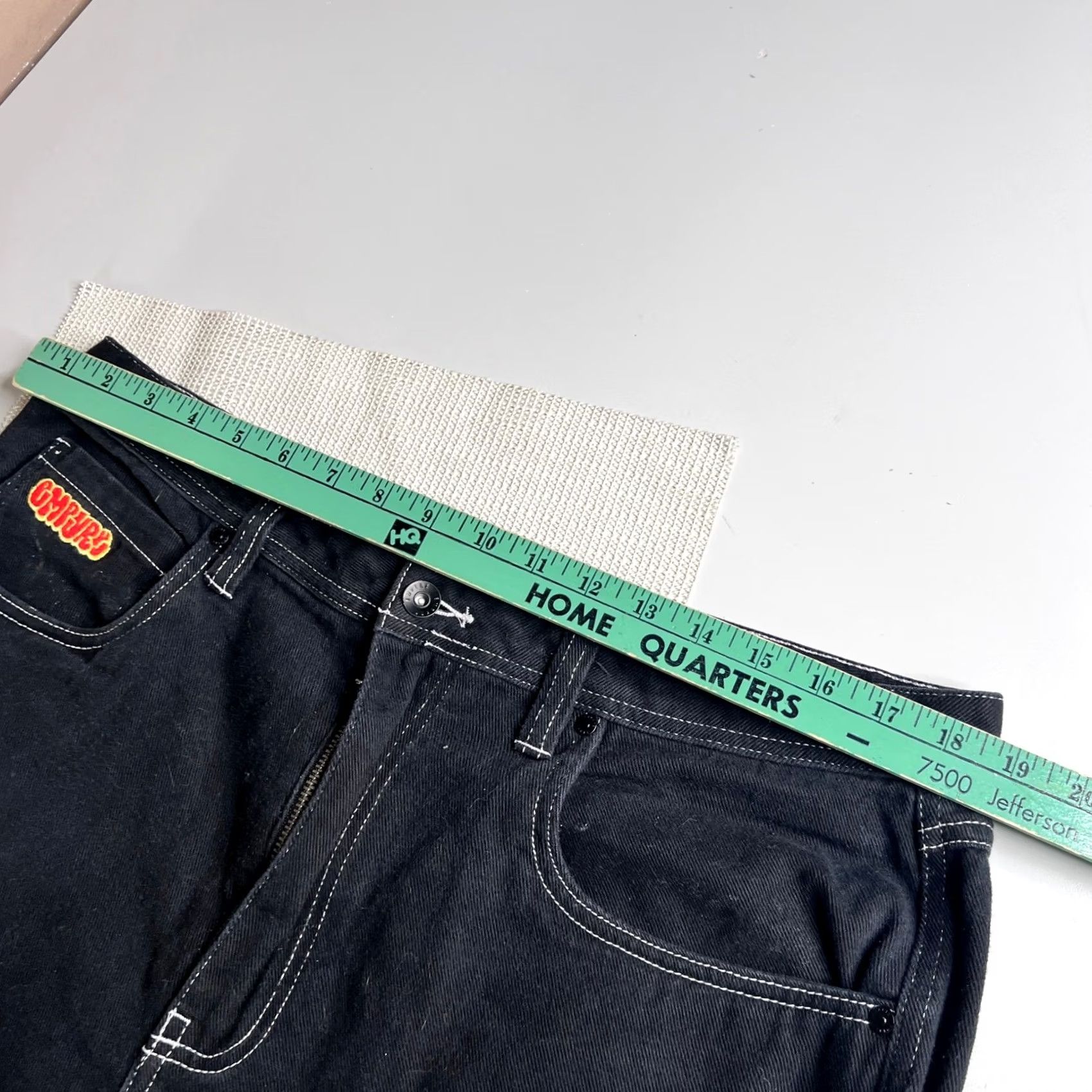 Empyre Empyre Jeans Black White Contrast Stitch Logo Embroidered 5-Pocket Relaxed Wide-Leg Mens 36 Size US 36 / EU 52 - 4 Thumbnail