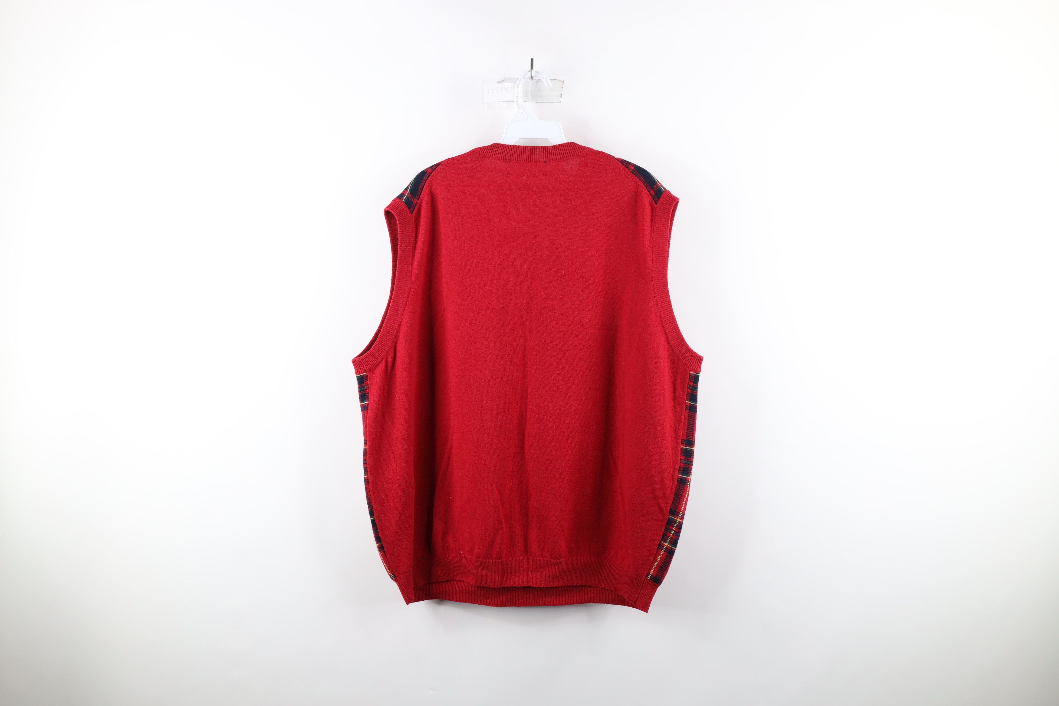Vintage Vintage 90s Streetwear Blend Knit V-Neck Sweater Vest Plaid Size US XL / EU 56 / 4 - 5 Thumbnail