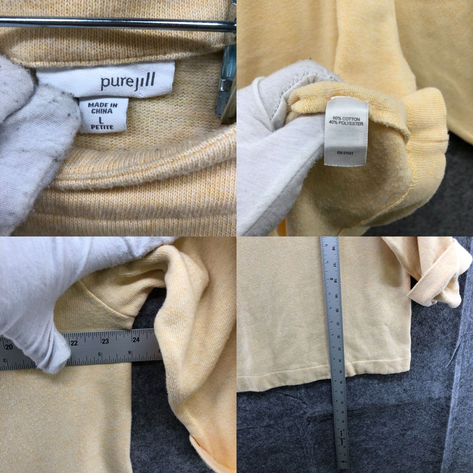 J. Jill VINTAGE J. Jill Women's Sweatshirt Pullover 3/4 Sleeve Lightweight Cotton Blend Yellow Casual LP Size L / US 10 / IT 46 - 8 Thumbnail
