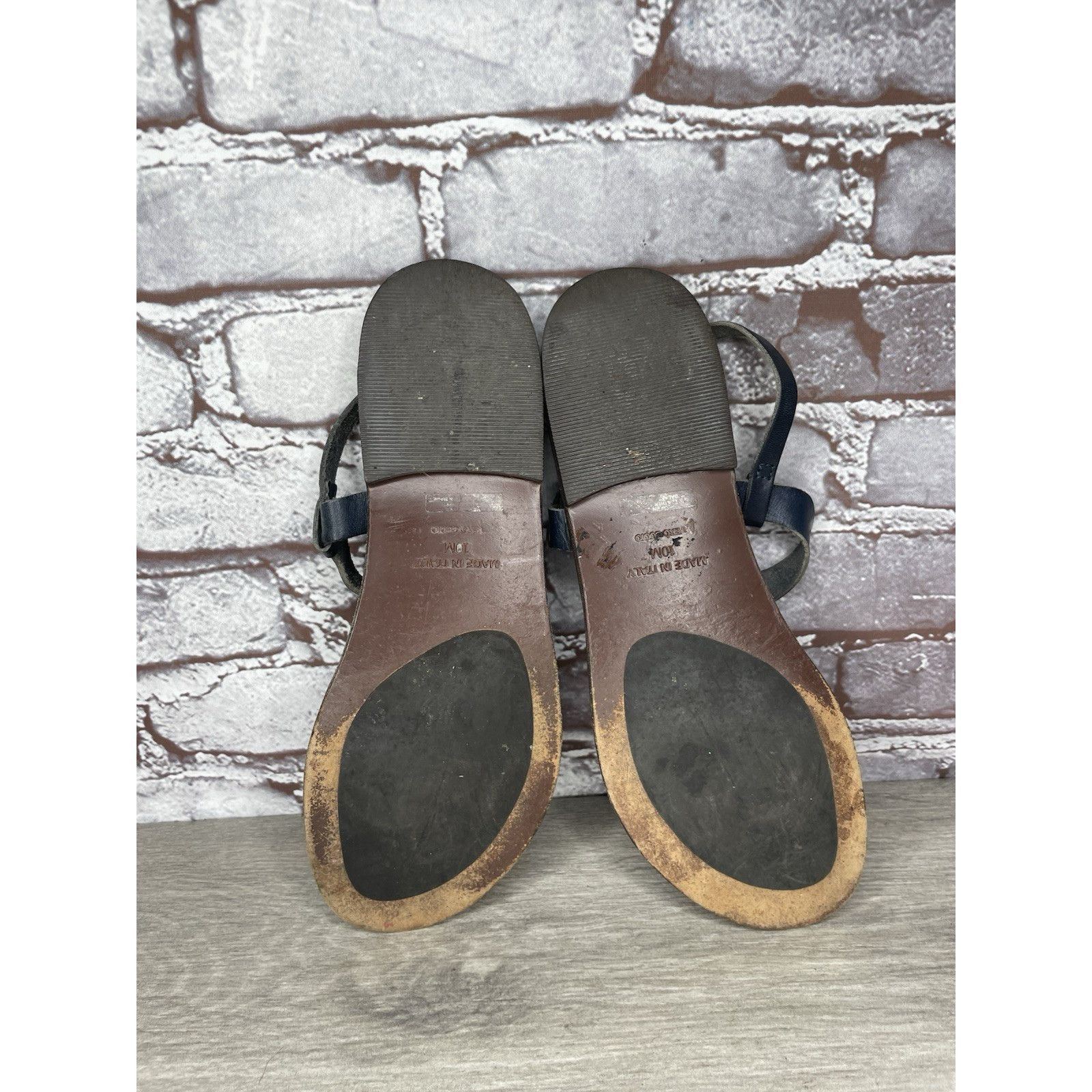 Matiere Studio Matisse Blue Leather Thong Strap Flat Sandals Women Sz 10M U Size US 10 / IT 40 - 24 Thumbnail