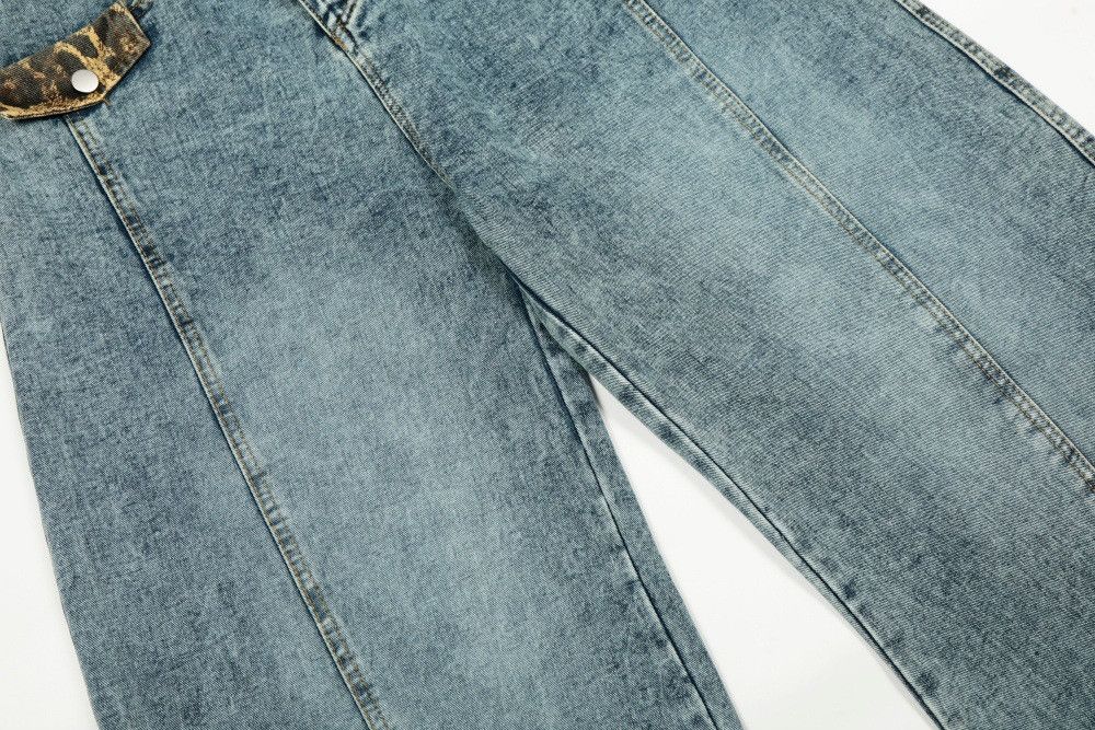 Vintage American retro washed distressed curved jeans Size US 32 / EU 48 - 5 Thumbnail