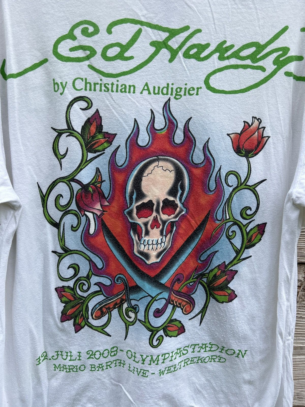 Christian Audigier Vintage Ed Hardy x Mario Barth 2008 Olympiastadion T-Shirt Size US L / EU 52-54 / 3 - 7 Thumbnail