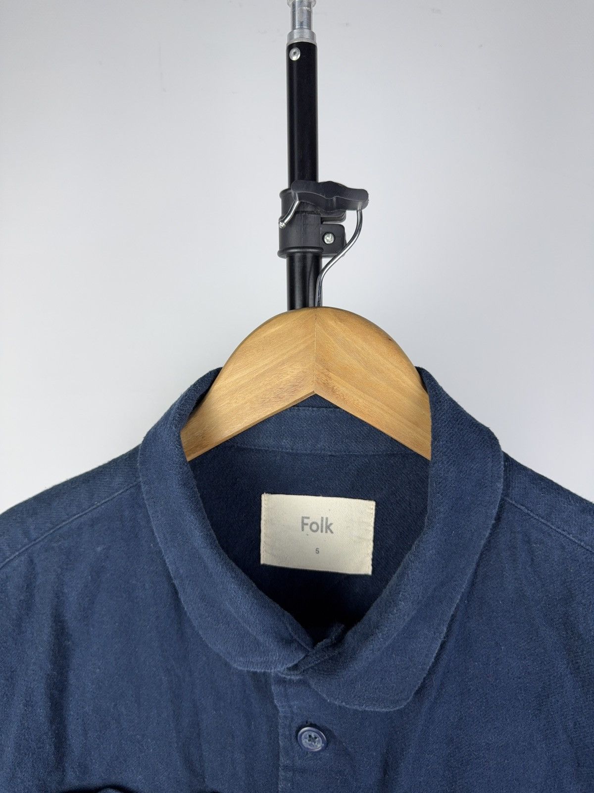 Folk Luxury Designer 00s FOLK Flannel Navy Shirt Size US L / EU 52-54 / 3 - 4 Thumbnail
