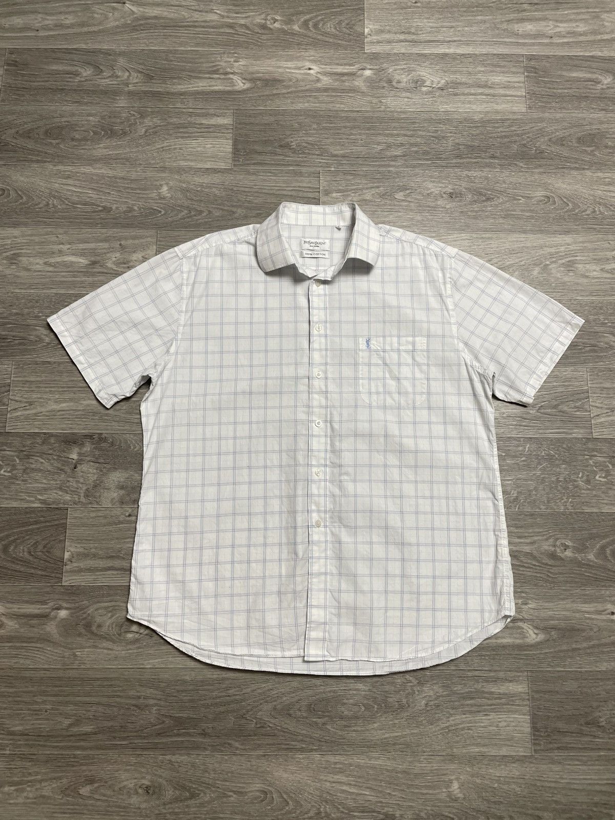 Yves Saint Laurent Vintage Yves Saint Laurent YSL Checkered Short Sleeve Shirt Size US XL / EU 56 / 4 - 1 Thumbnail