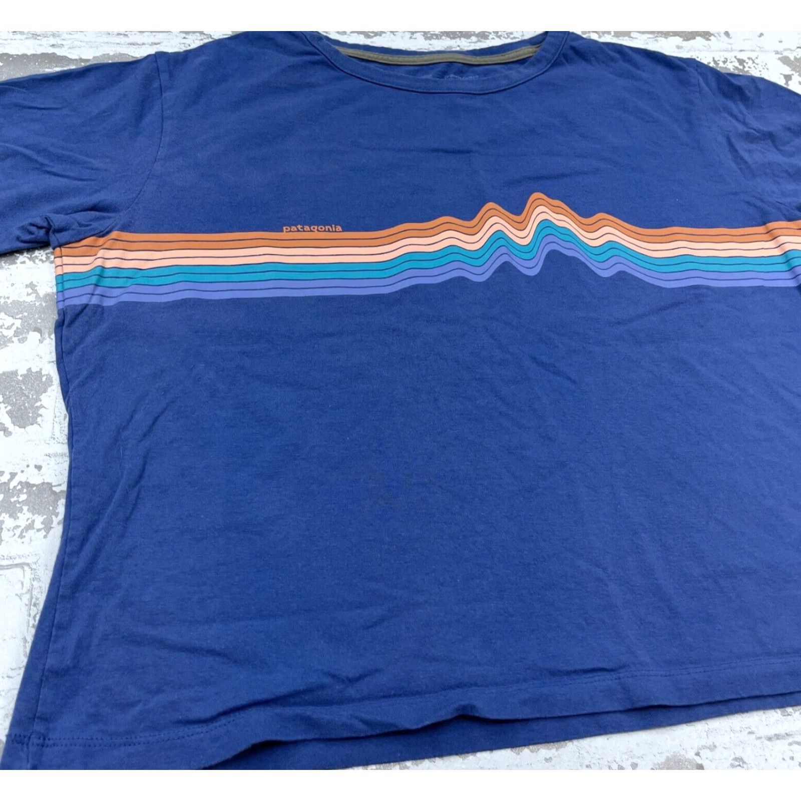Patagonia Patagonia Shirt Men Small Blue Tee Organic Cotton Heart Beat Wave Adult Outdoor Shirt Mens Size US S / EU 44-46 / 1 - 3 Thumbnail