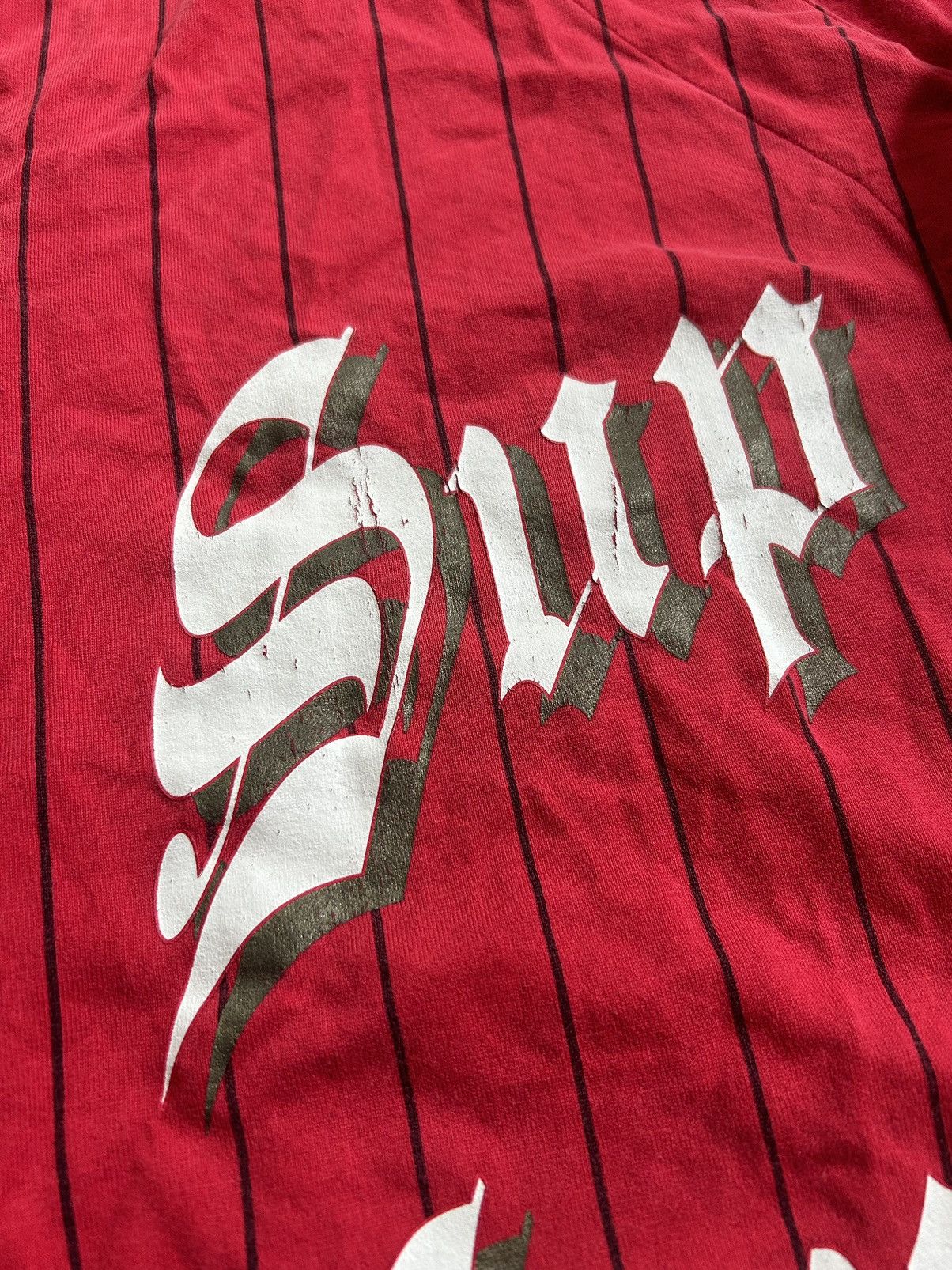 Supreme Red Supreme 2019 Love Hate Baseball Jersey Size Large FW19 Size US L / EU 52-54 / 3 - 4 Thumbnail
