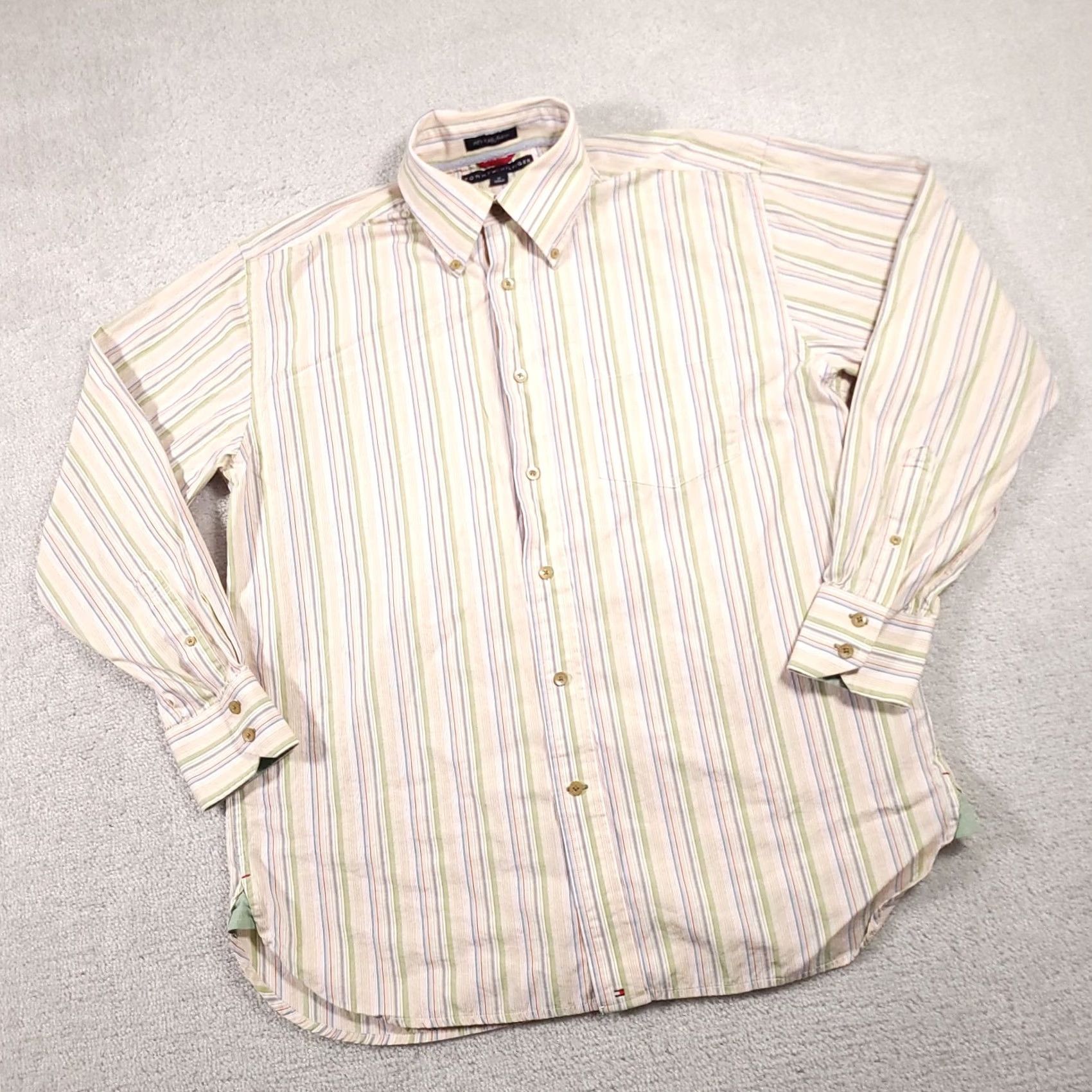 Tommy Hilfiger Tommy Hilfiger Shirt Mens Medium Striped 80s 2 Ply Long Sleeve Button-Down Pocket Multi Color Size US M / EU 48-50 / 2 - 2 Thumbnail