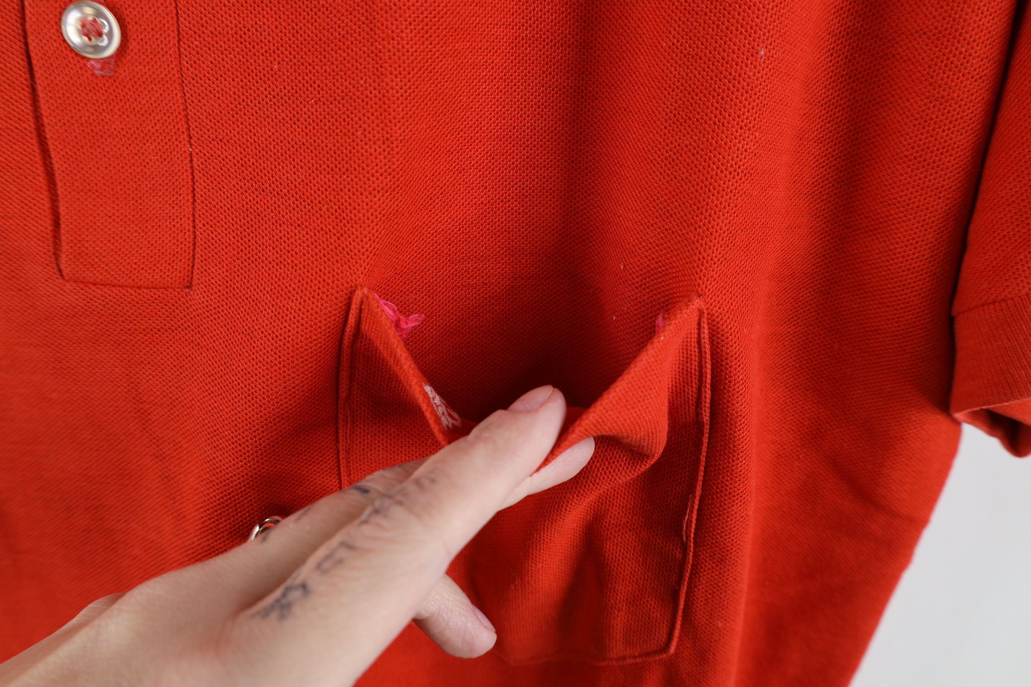 Vintage Vintage 70s Streetwear Gusset Collared Polo Shirt Orange USA Size US L / EU 52-54 / 3 - 5 Thumbnail