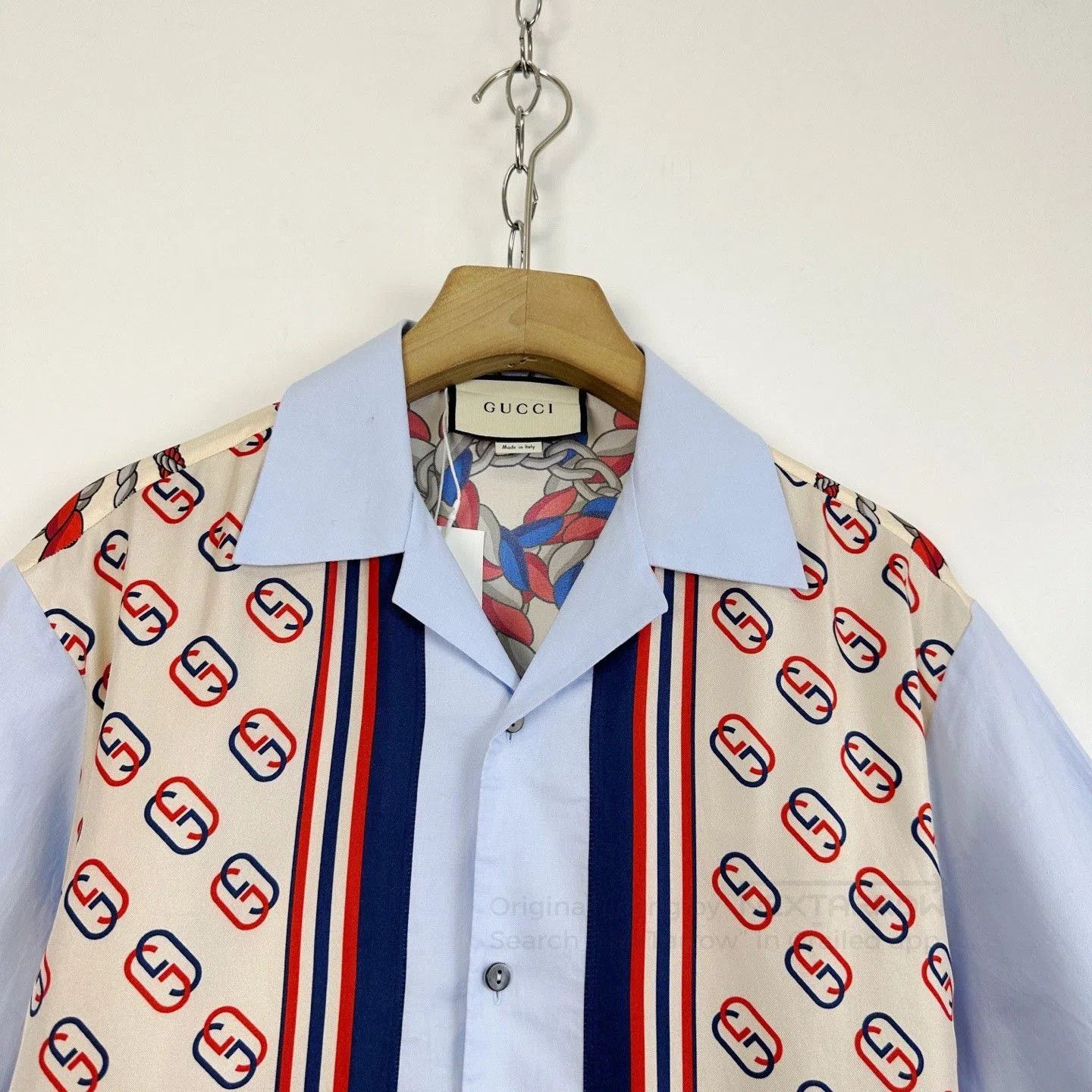 Gucci Gucci Blue Lion Head Print Short-Sleeve Shirt. Size US S / EU 44-46 / 1 - 3 Thumbnail