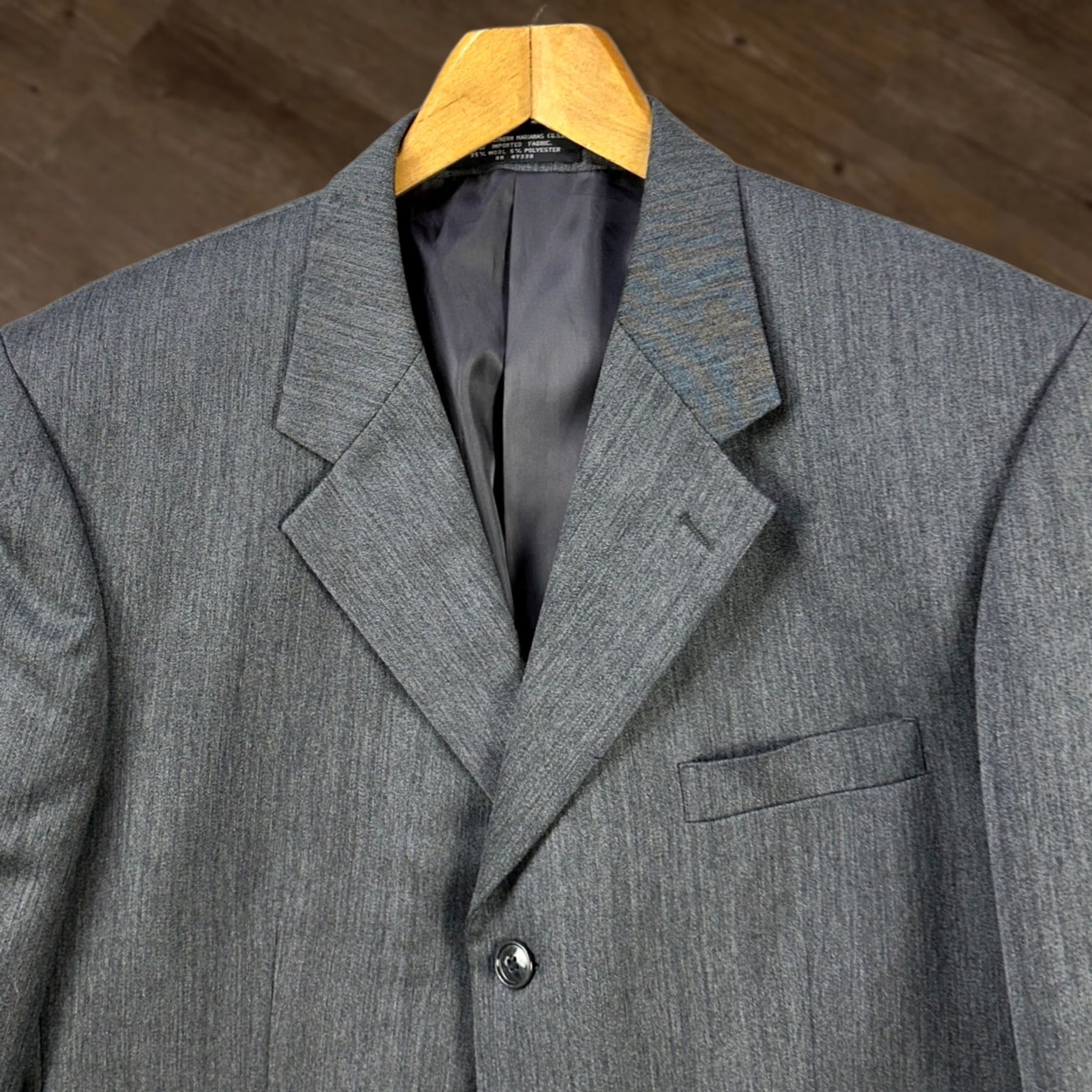 Albert Nipon Albert Nipon Wool Blend Blazer Jacket Sport Coat Men Gray 42S Long Sleeve Notch Lapel Button Two-Button Solid Wool/Polyester Chest 43 Short Vintage No Size US XL / EU 56 / 4 - 1 Thumbnail