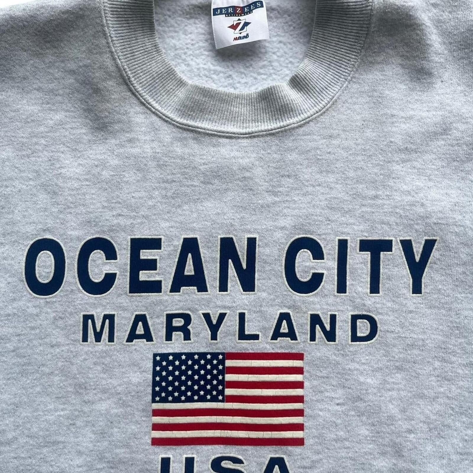 Jerzees Vintage 1997 Ocean City Maryland USA Crewneck Sweatshirt Size US XL / EU 56 / 4 - 4 Thumbnail