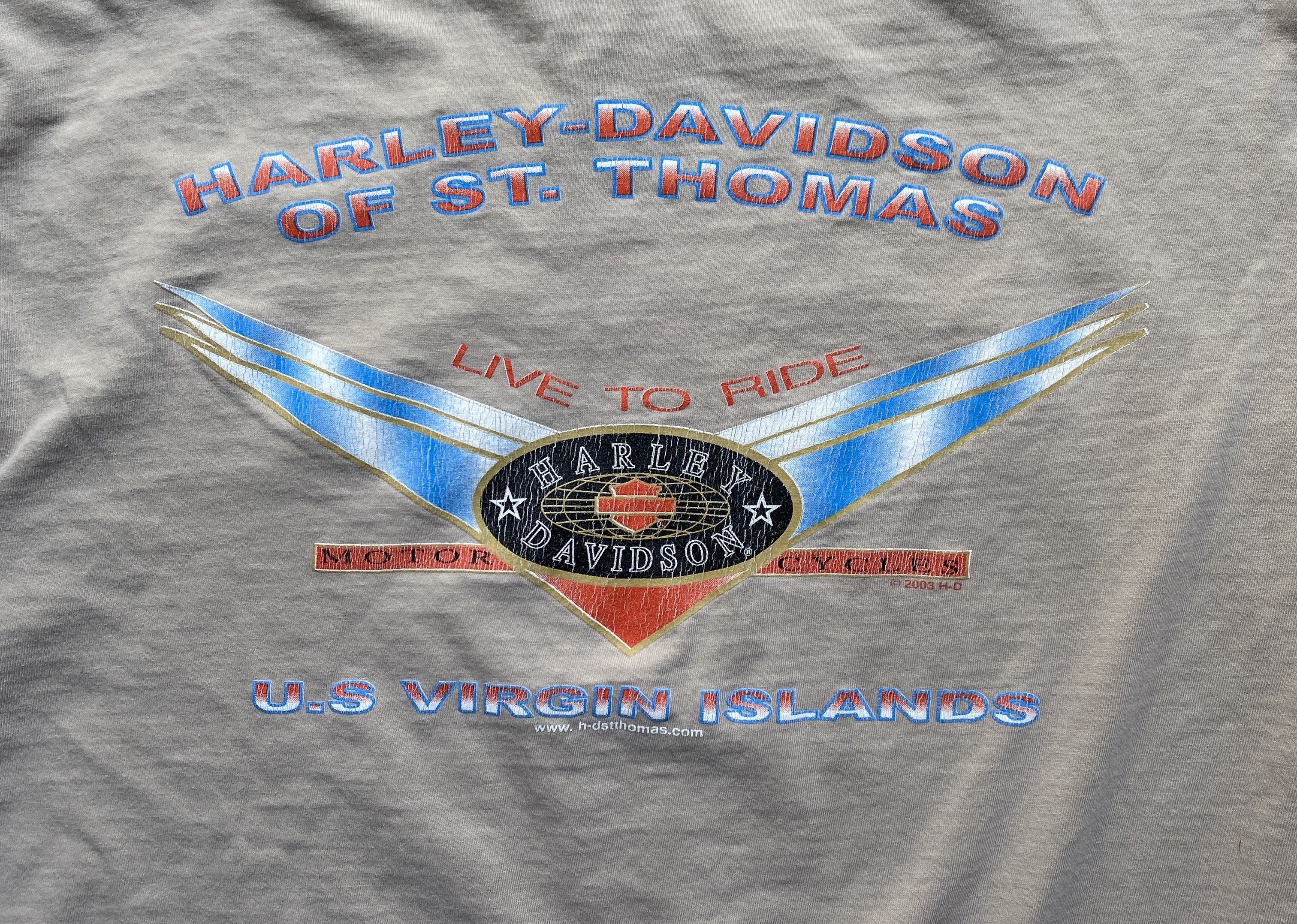 Harley Davidson Vintage 2003 Harley-Davidson St. Thomas Tee Size US XL / EU 56 / 4 - 4 Thumbnail