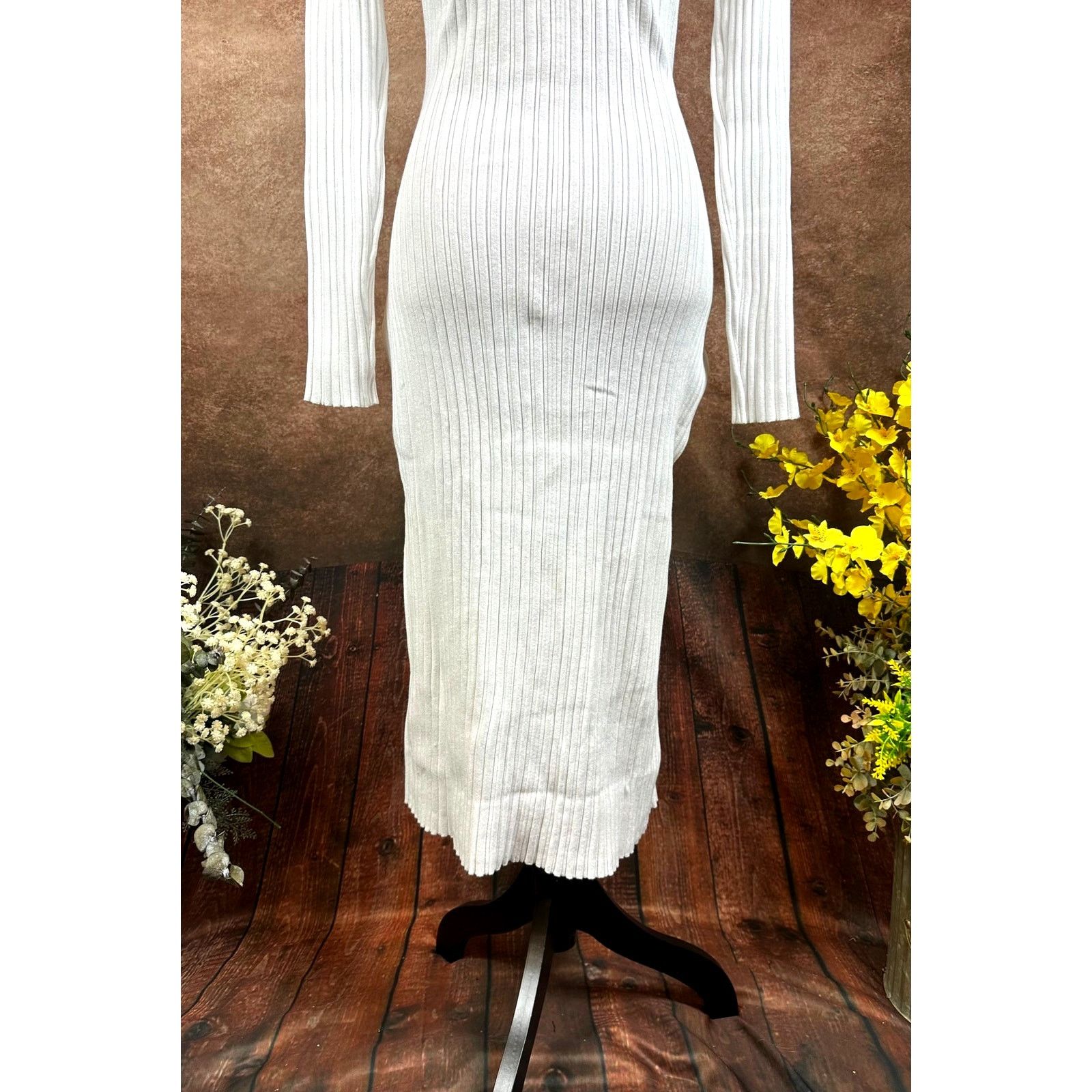Other LITA By Ciara Rib Cardigan Button Front Midi Dress White M Size M / US 6-8 / IT 42-44 - 15 Thumbnail