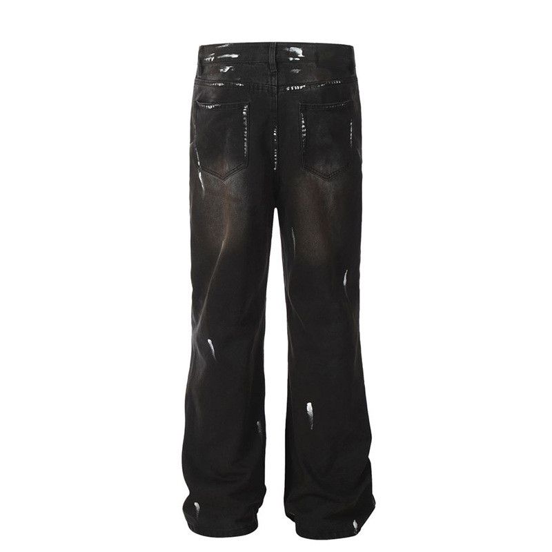 Jean American retro distressed splatter graffiti jeans Size US 32 / EU 48 - 2 Thumbnail