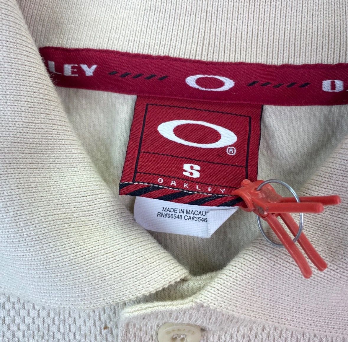 Oakley Vintage 90s Oakley Center Logo Beige Polos T-shirt Y2K Size US S / EU 44-46 / 1 - 9 Thumbnail