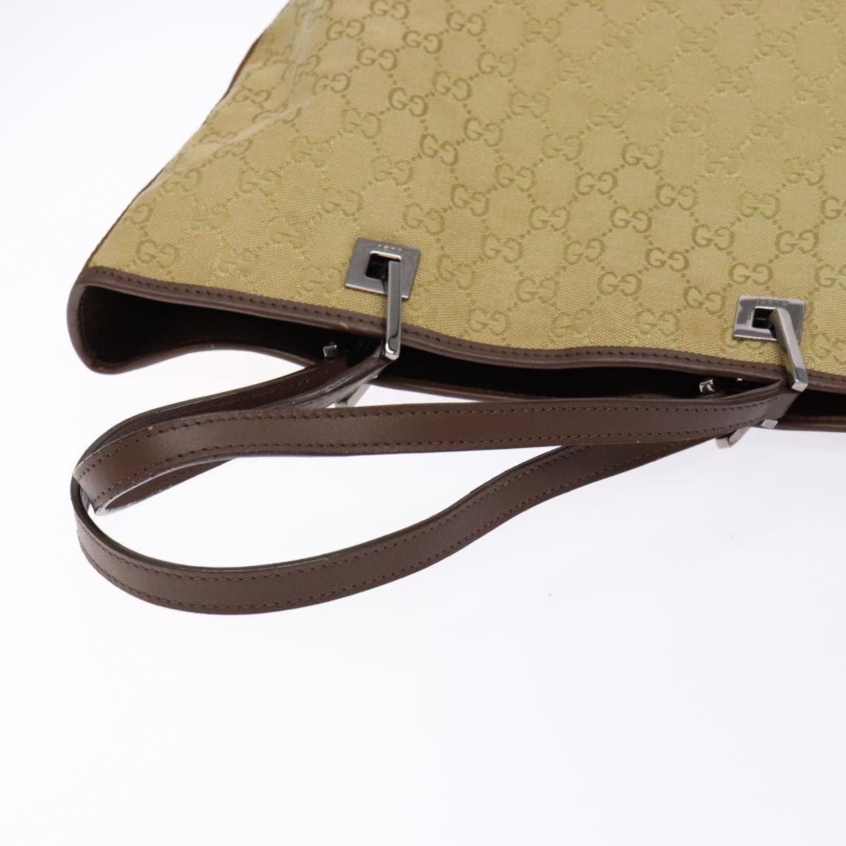Gucci GUCCI GG Canvas Tote Bag Beige Brown Silver Size ONE SIZE - 7 Thumbnail