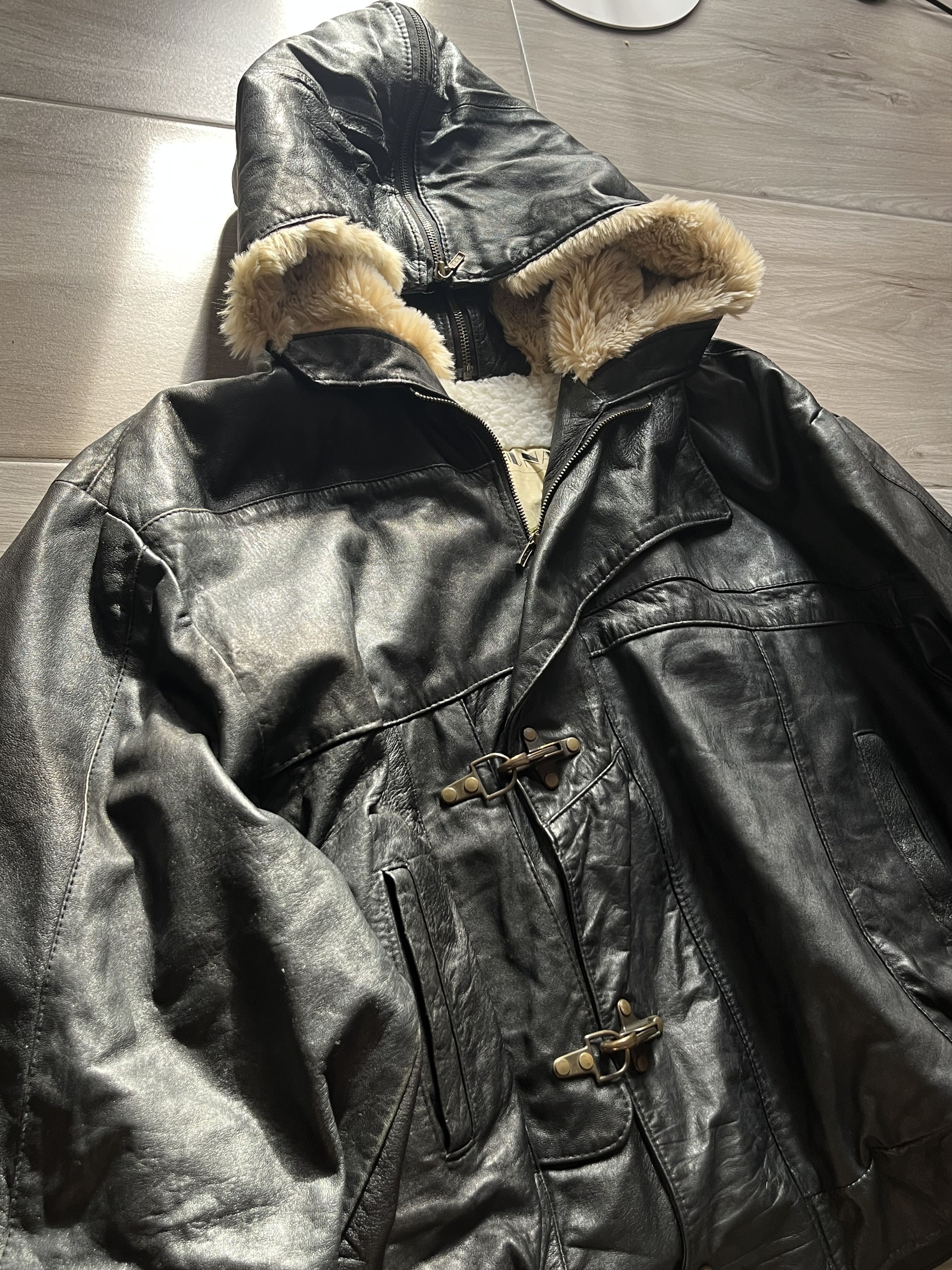 Vintage vintage german leather jacket Size US XL / EU 56 / 4 - 3 Thumbnail
