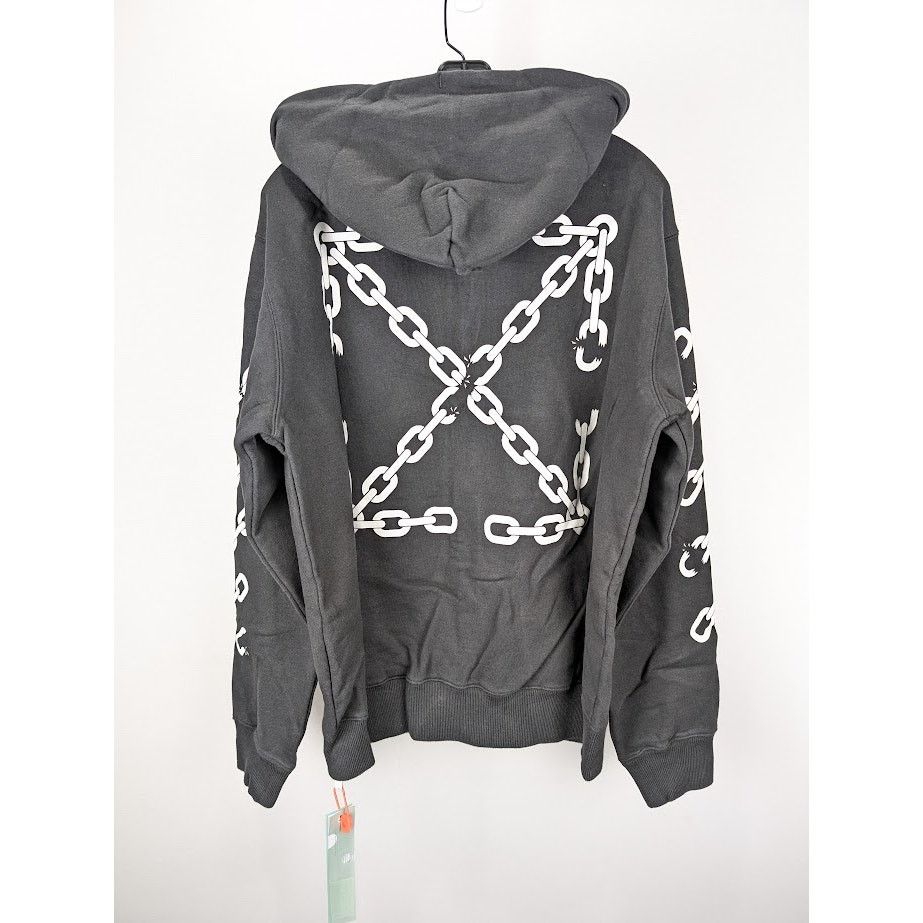Off-White o1rshd1 Q:2 / Chain Arr Slim Zip Hoodie in Black/White Size US M / EU 48-50 / 2 - 16 Thumbnail