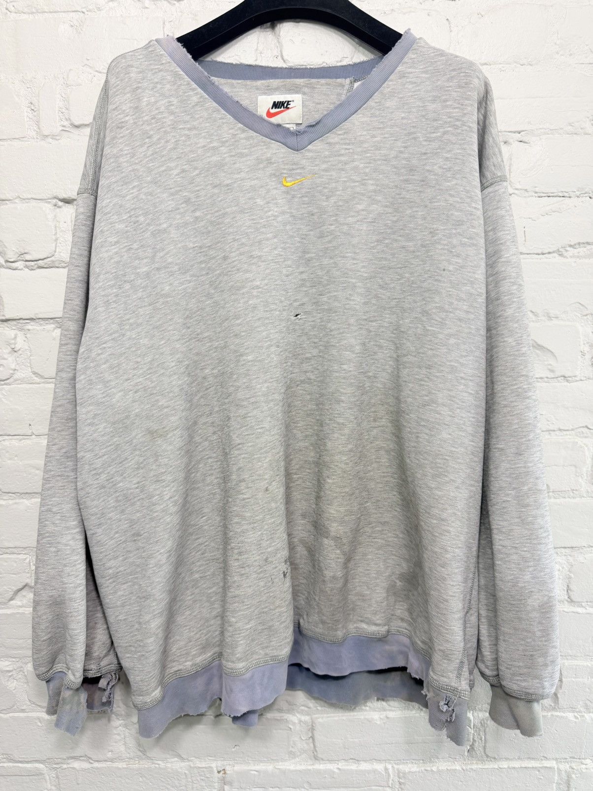 Nike Vintage 90's Nike destroyed crewneck Size US XL / EU 56 / 4 - 1 Thumbnail