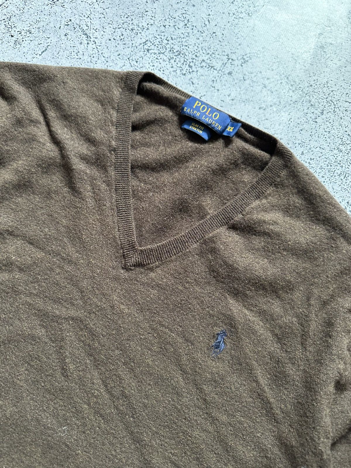 Polo Ralph Lauren Vintage Polo Ralph Lauren V-neck Sweater Brown Knit Y2K USA Size US XXL / EU 58 / 5 - 2 Thumbnail