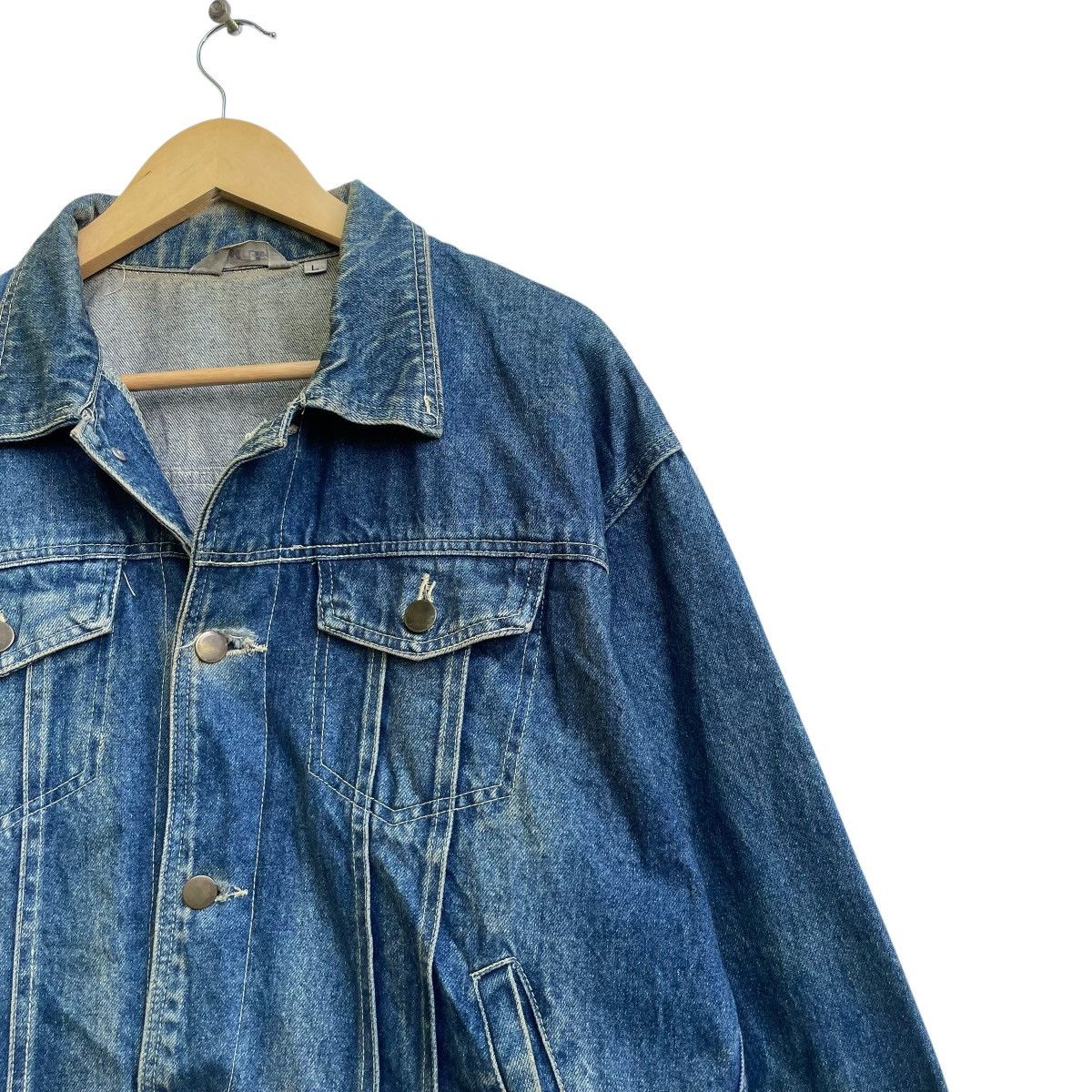 Japanese Brand × Vintage 💥Vintage 90s Shootle Denim Trucker Jacket Size US L / EU 52-54 / 3 - 4 Thumbnail