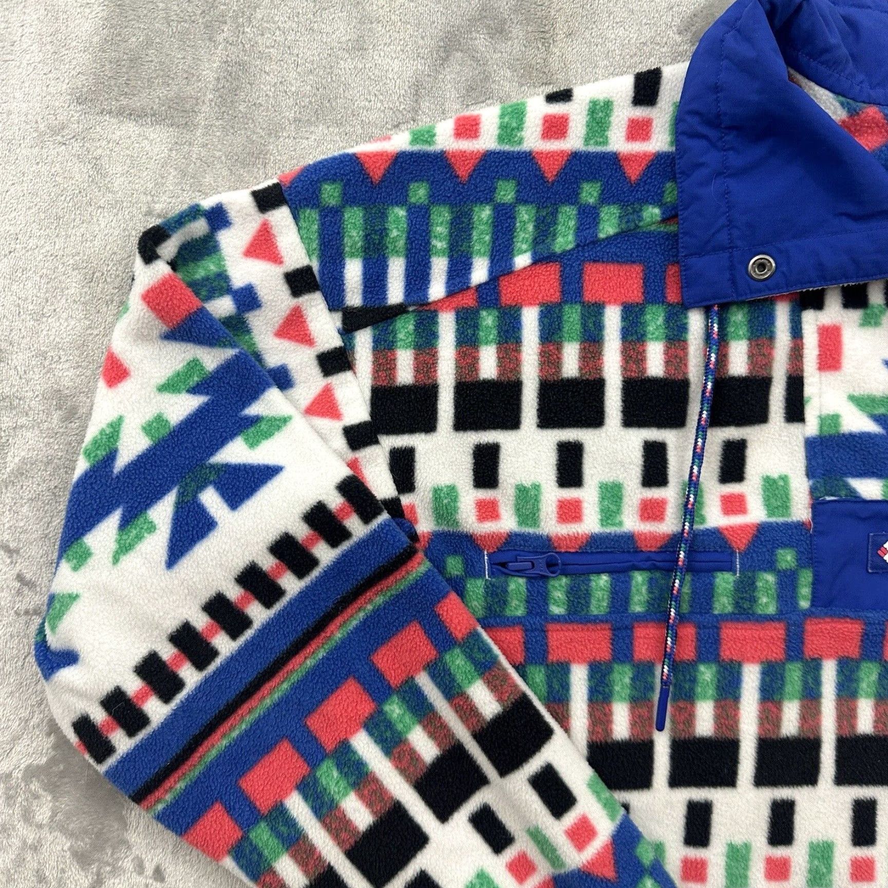 Vintage VINTAGE Columbia Powder Keg Fleece Pullover White Print Lapis Blue AM2206 Size US S / EU 44-46 / 1 - 3 Thumbnail