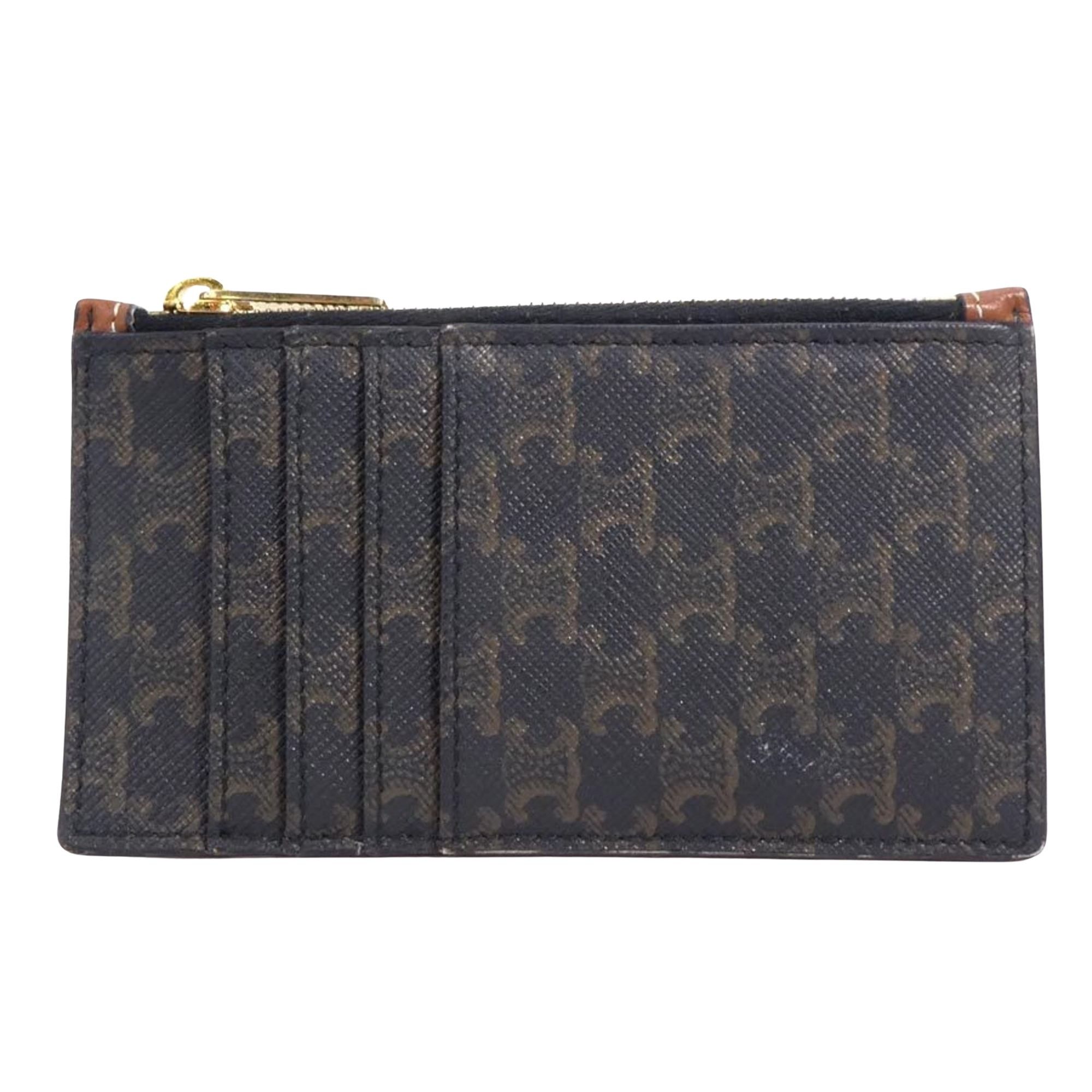 image of Celine Céline Triomphe Wallet in Brown, Women's