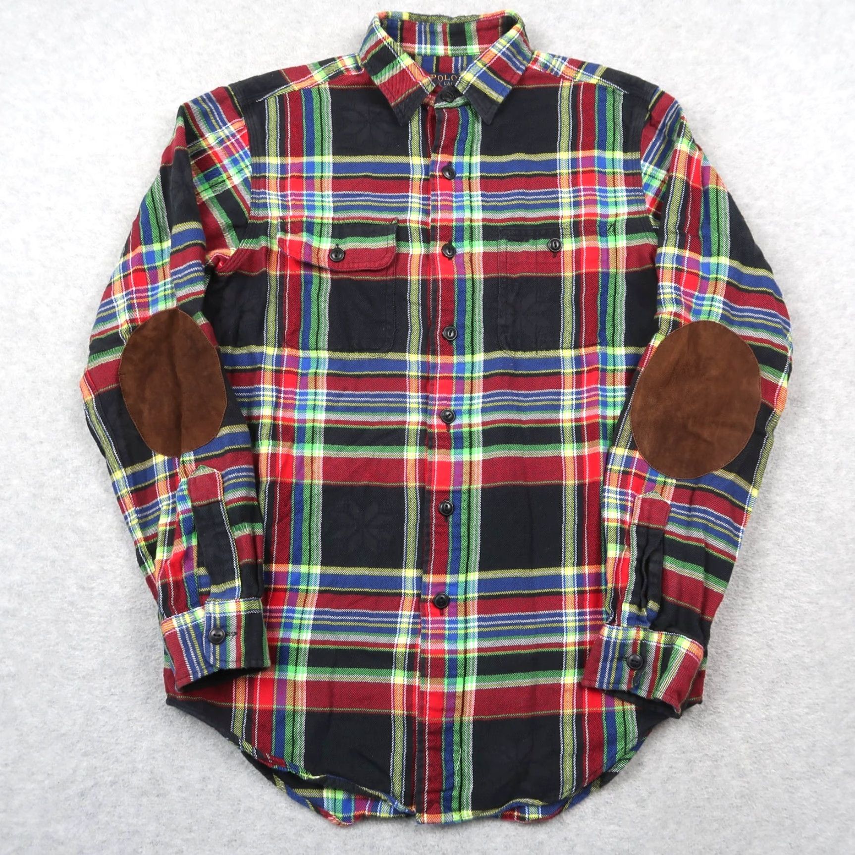 Polo Ralph Lauren Polo Ralph Lauren Flannel Shirt Men’s S Snowflake Plaid Suede Elbow Patch Button-Up Shirt Casual Classic Size US S / EU 44-46 / 1 - 2 Thumbnail